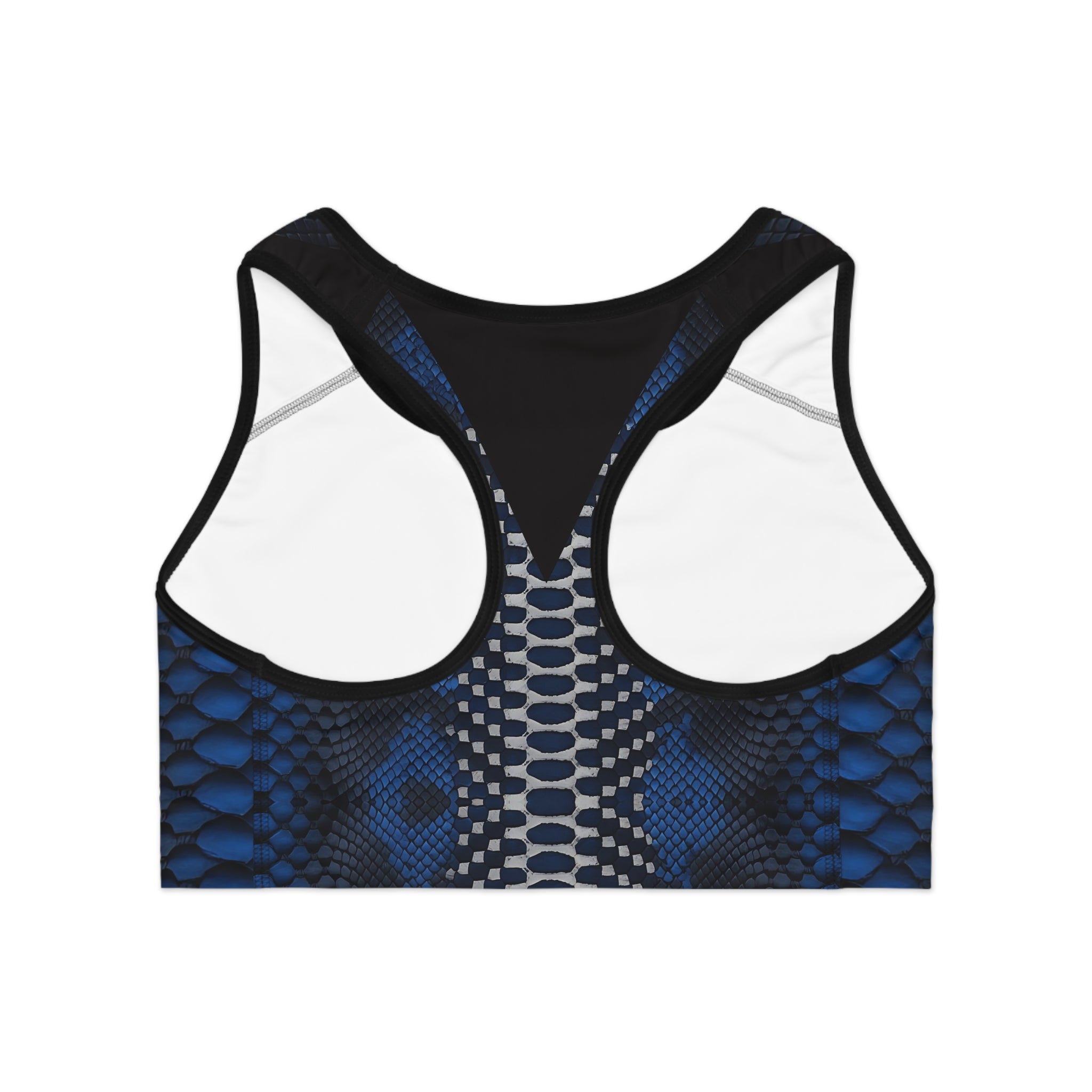 Blue Snake Skin Sports Bra - Stylish & Comfortable Activewear - Angel Body