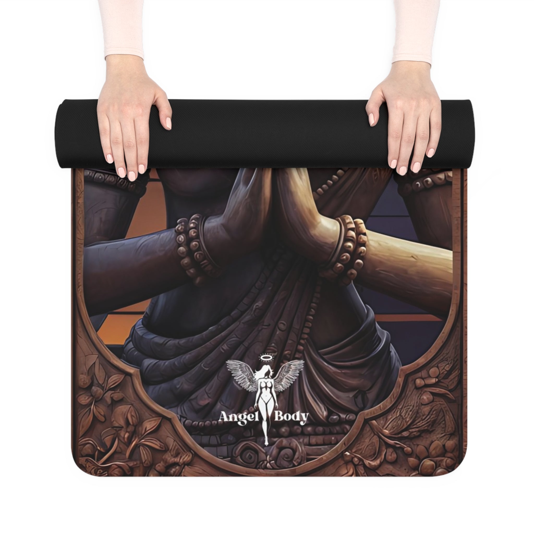 Yoga Mat - Hindu Zen Meditation-Inspired Serenity Design - Angel Body