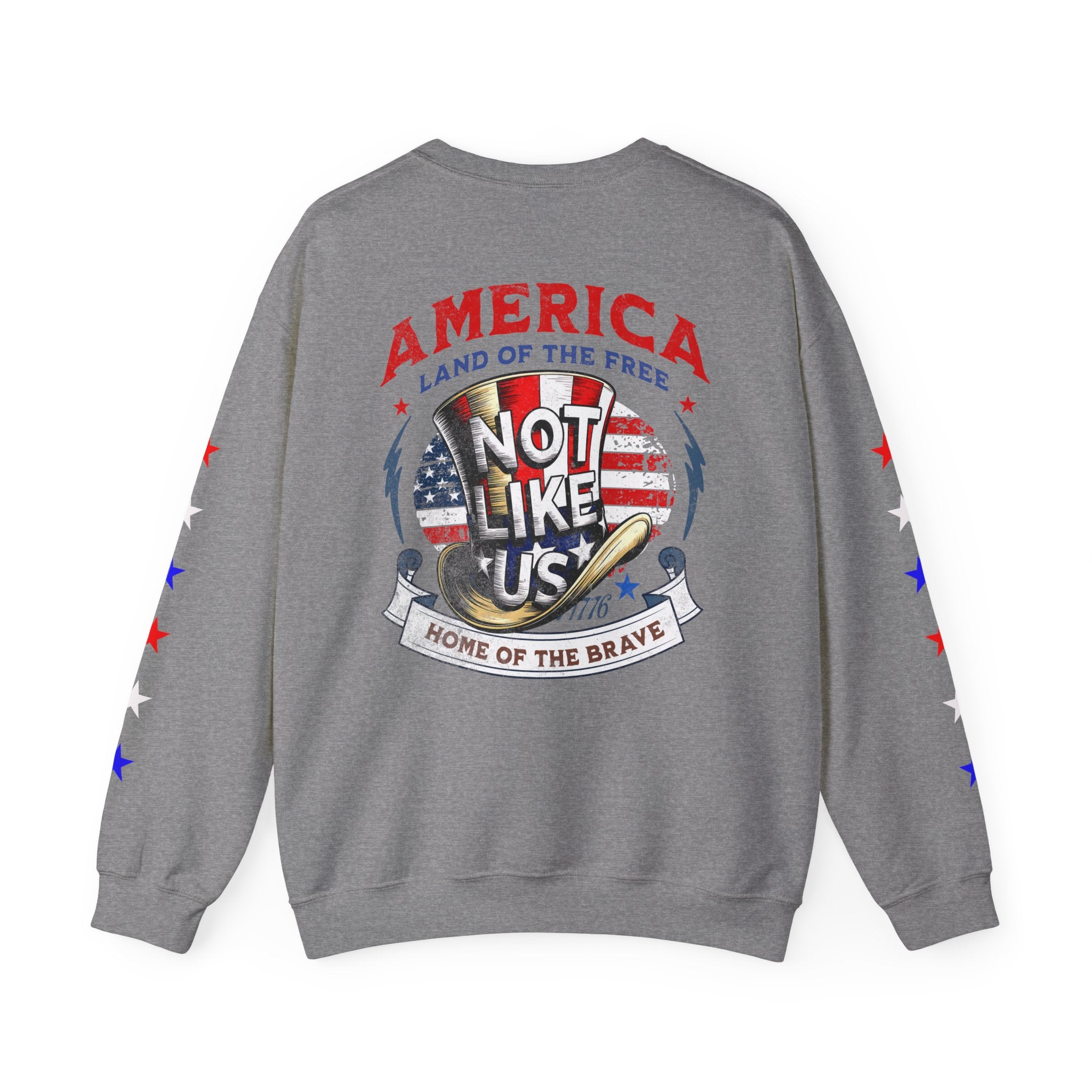 Patriotic Unisex Crewneck Sweatshirt - 'Not Like Us' American Pride - Angel Body
