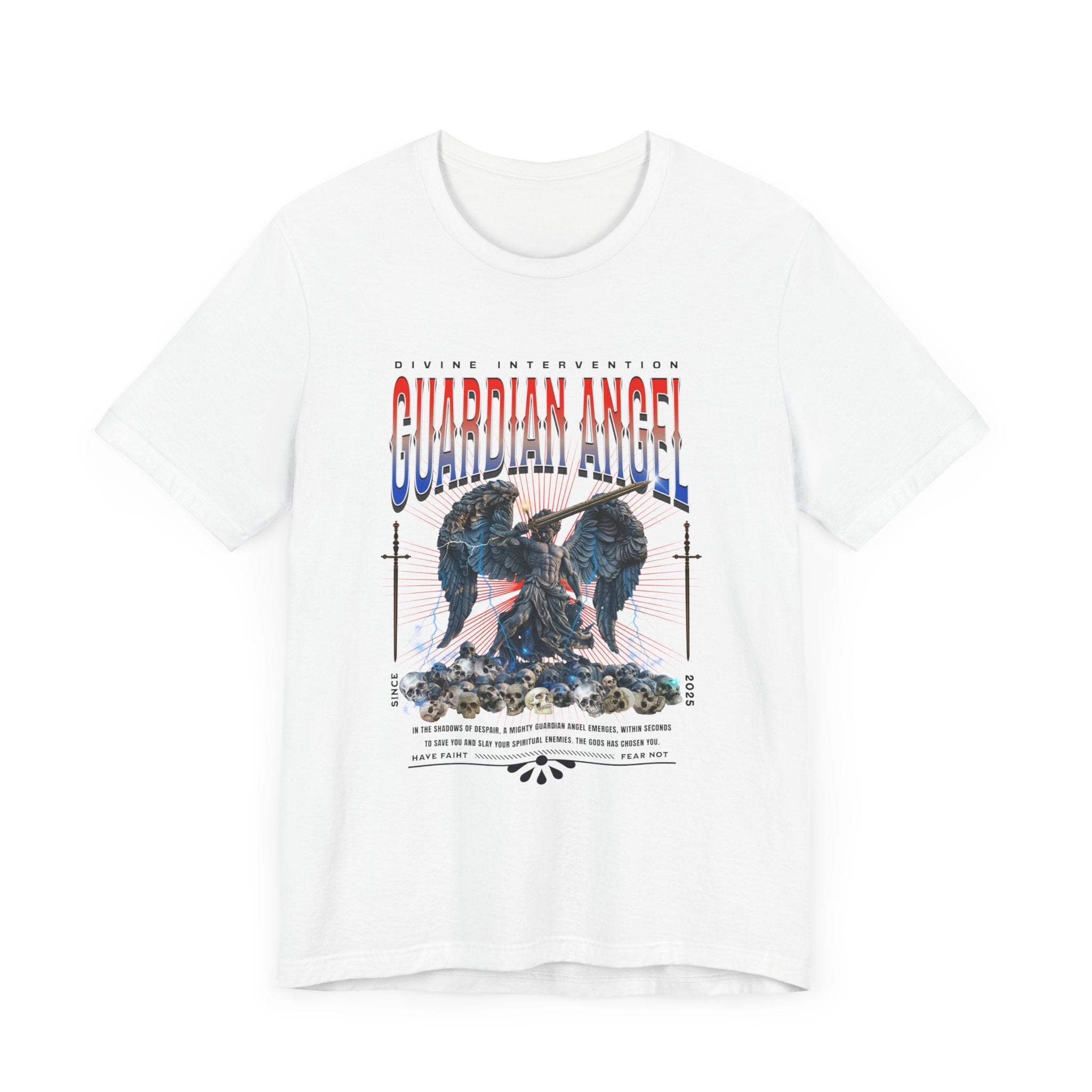 Unisex Jersey Short Sleeve Tee: Male Guardian Angel Spiritual Warrior - Angel Body