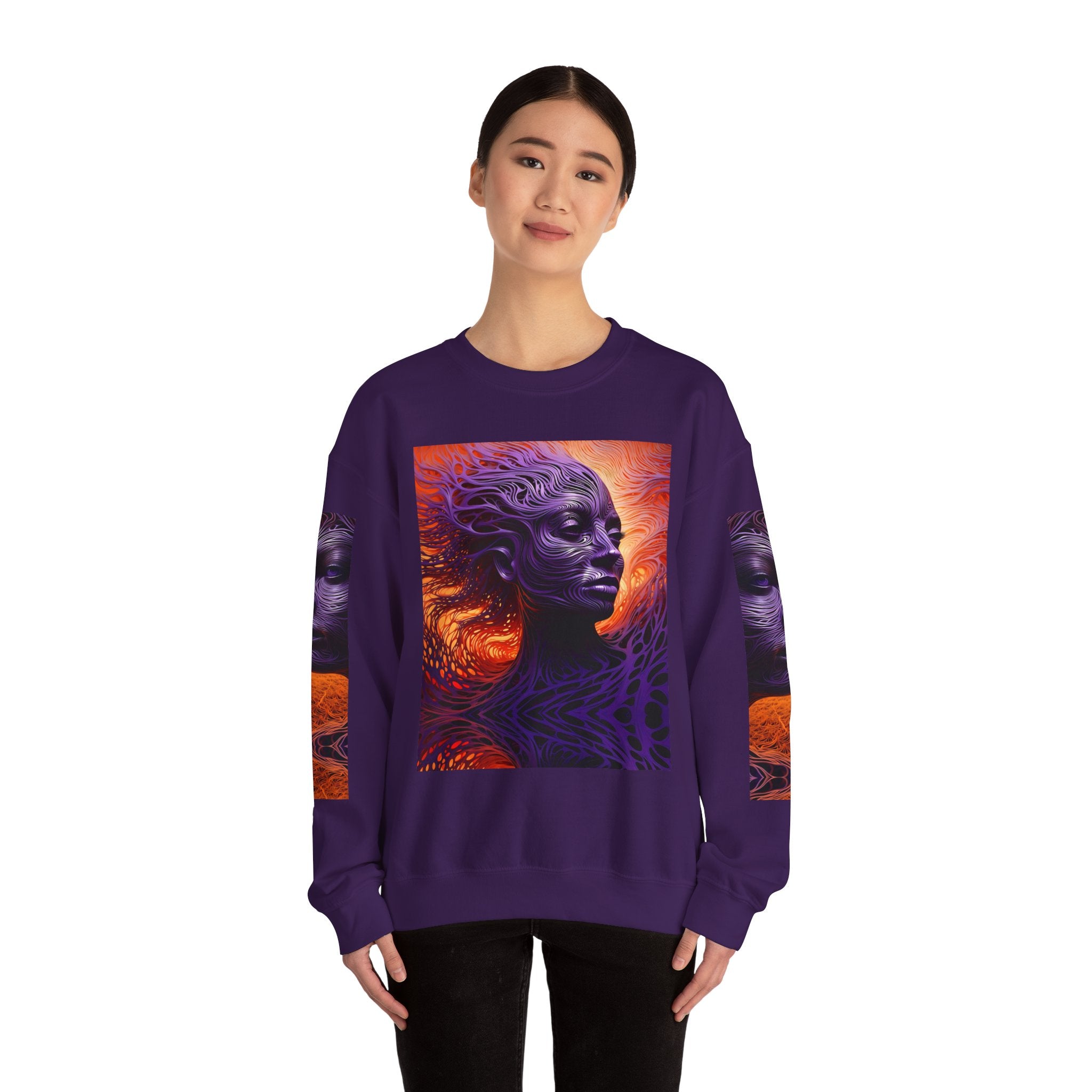 Purple Wind Mystical Abstract Unisex Sweatshirt - Angel Body