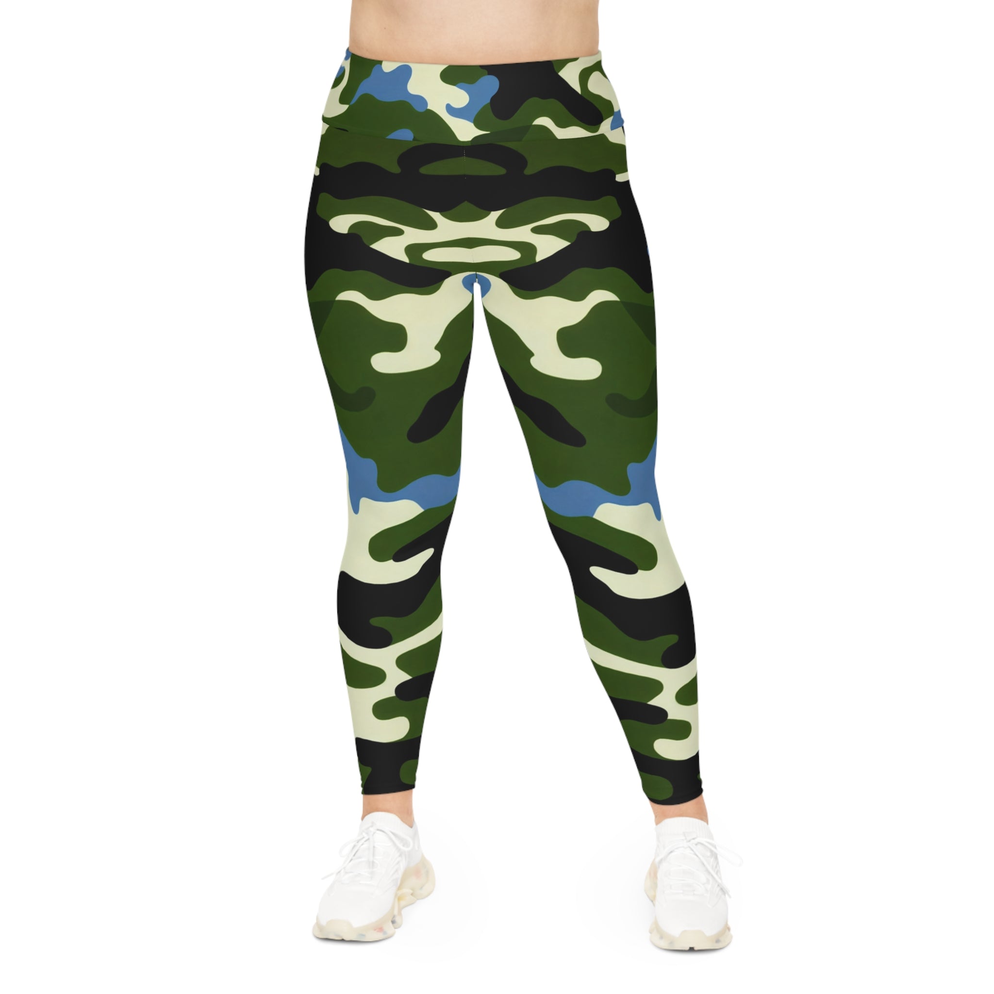 Comfortable Plus Size Camo Leggings for Active Lifestyle - Angel Body