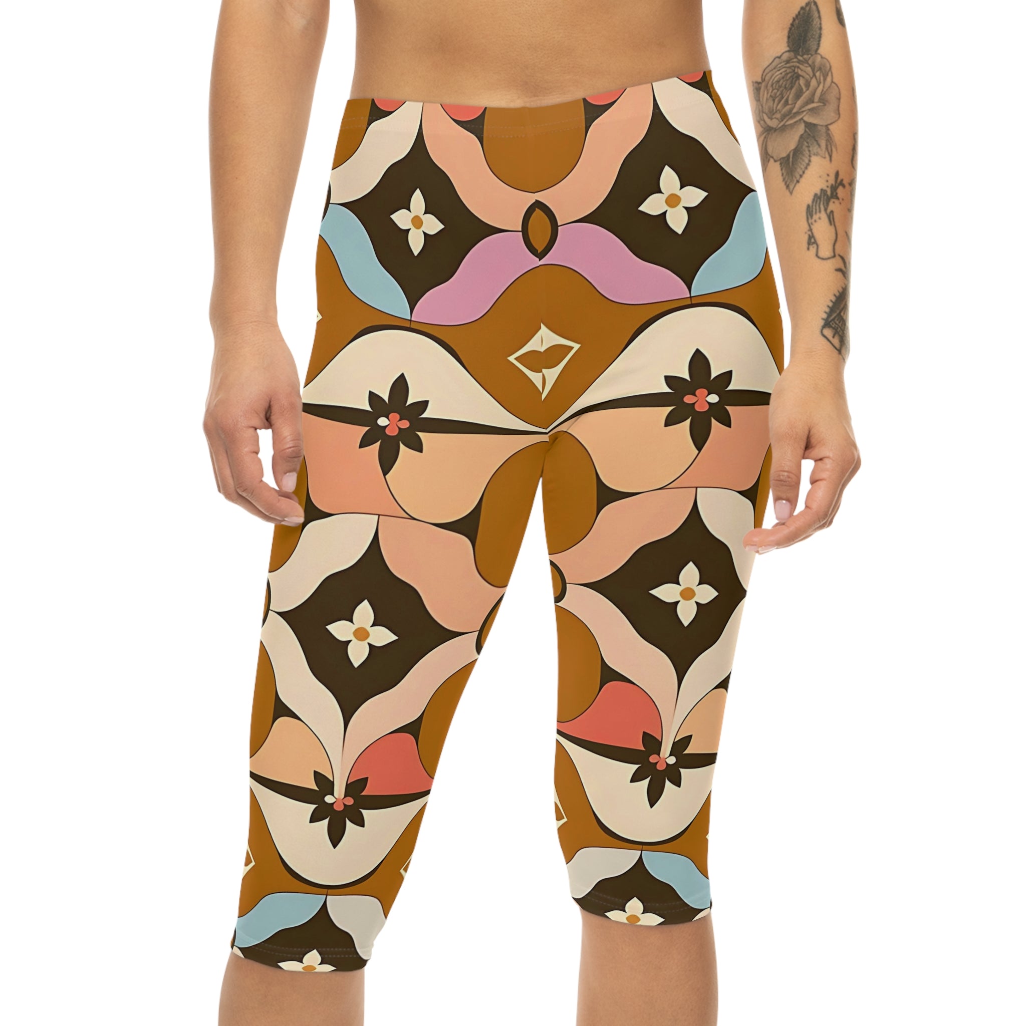 Bohemian Floral Women’s Capri Leggings | Trendy & Comfortable Activewear