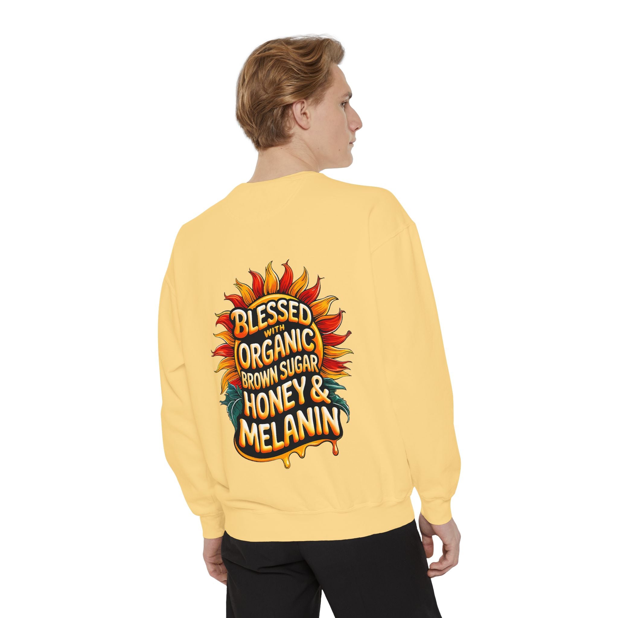 Blessed Organic Honey & Melanin Sweatshirt | Unisex Garment-Dyed Fashion