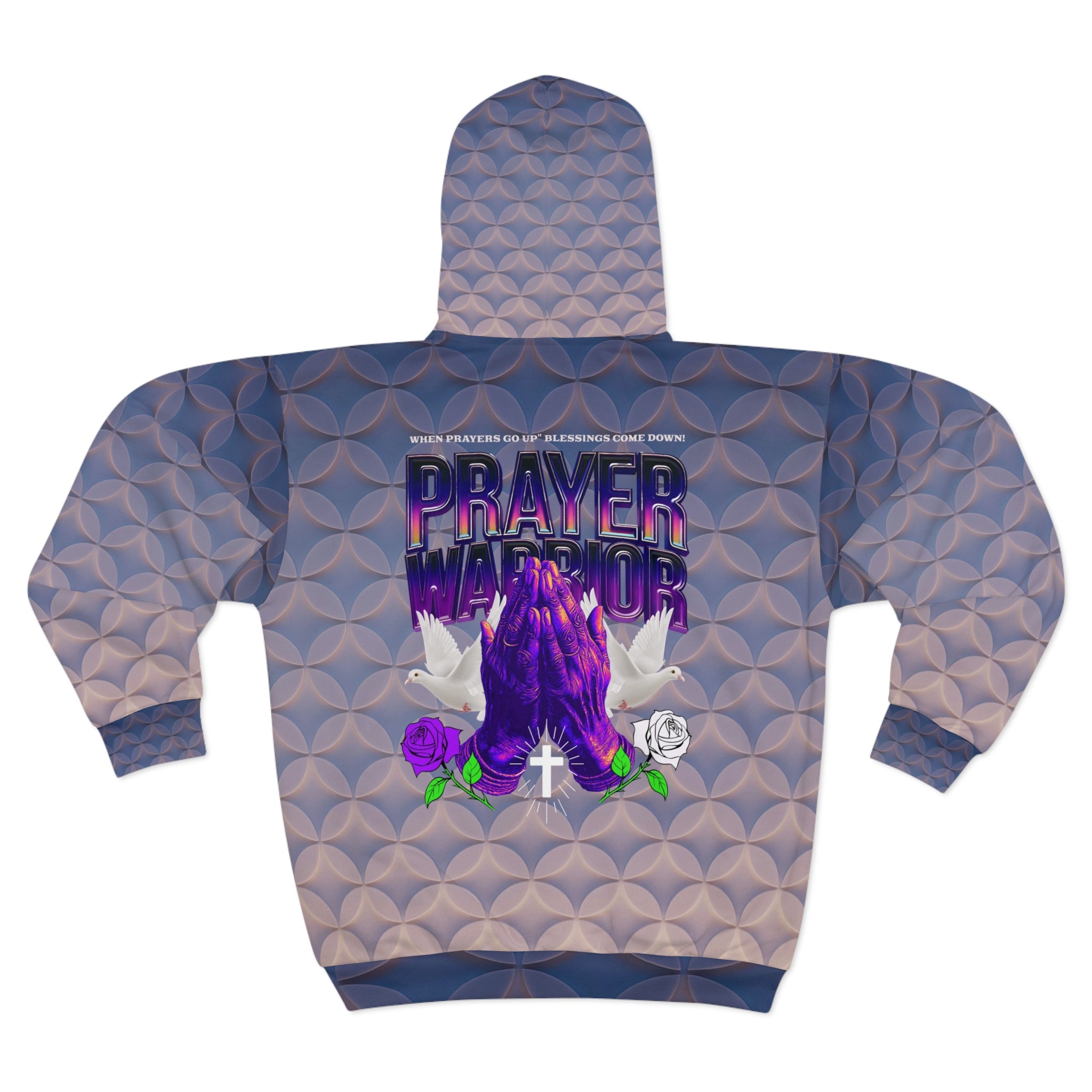 Spiritual Prayer Warrior Unisex Zip Hoodie - Inspirational Design for Comfort and Faith - Angel Body