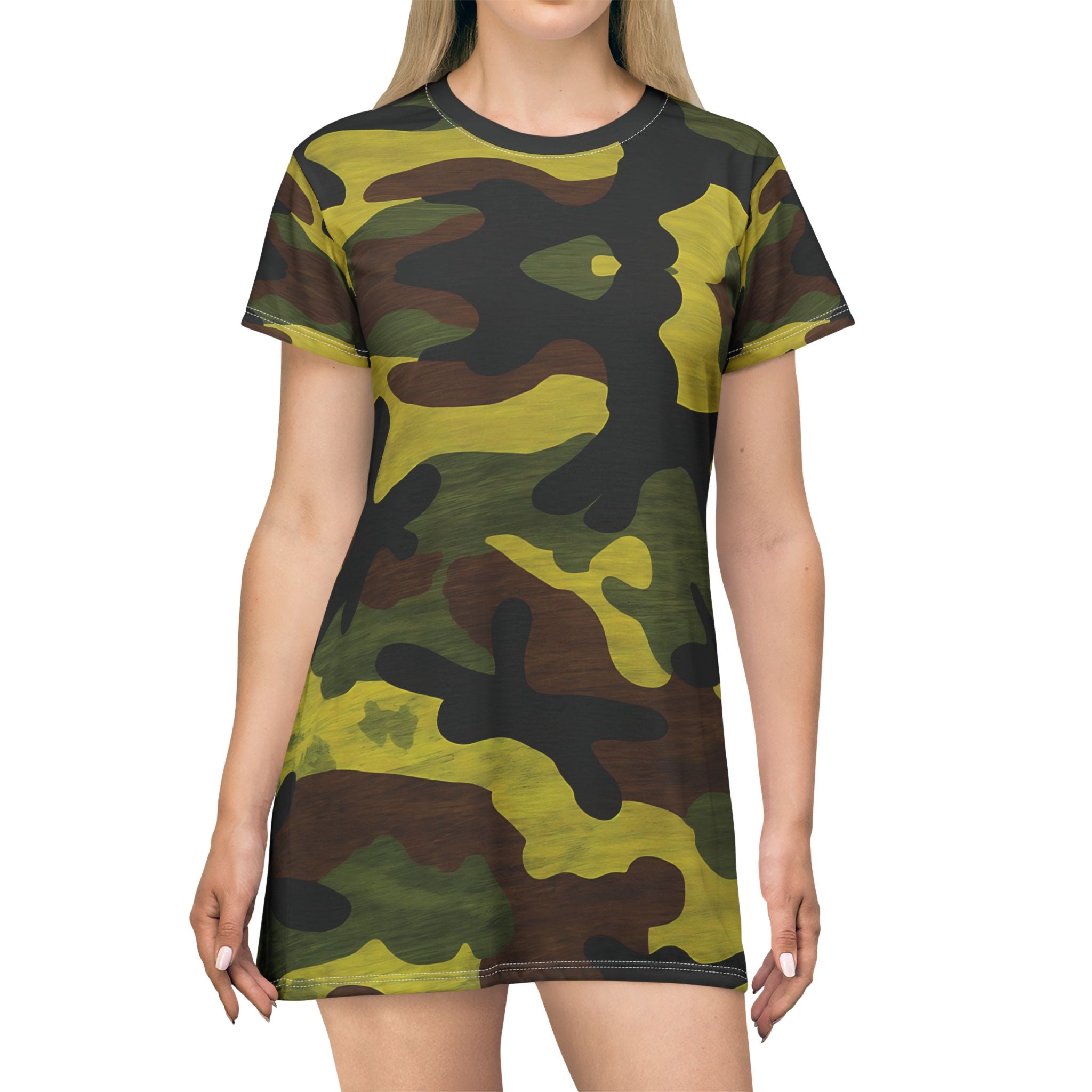 Camouflage T-Shirt Dress for Adventurous Styles - Angel Body
