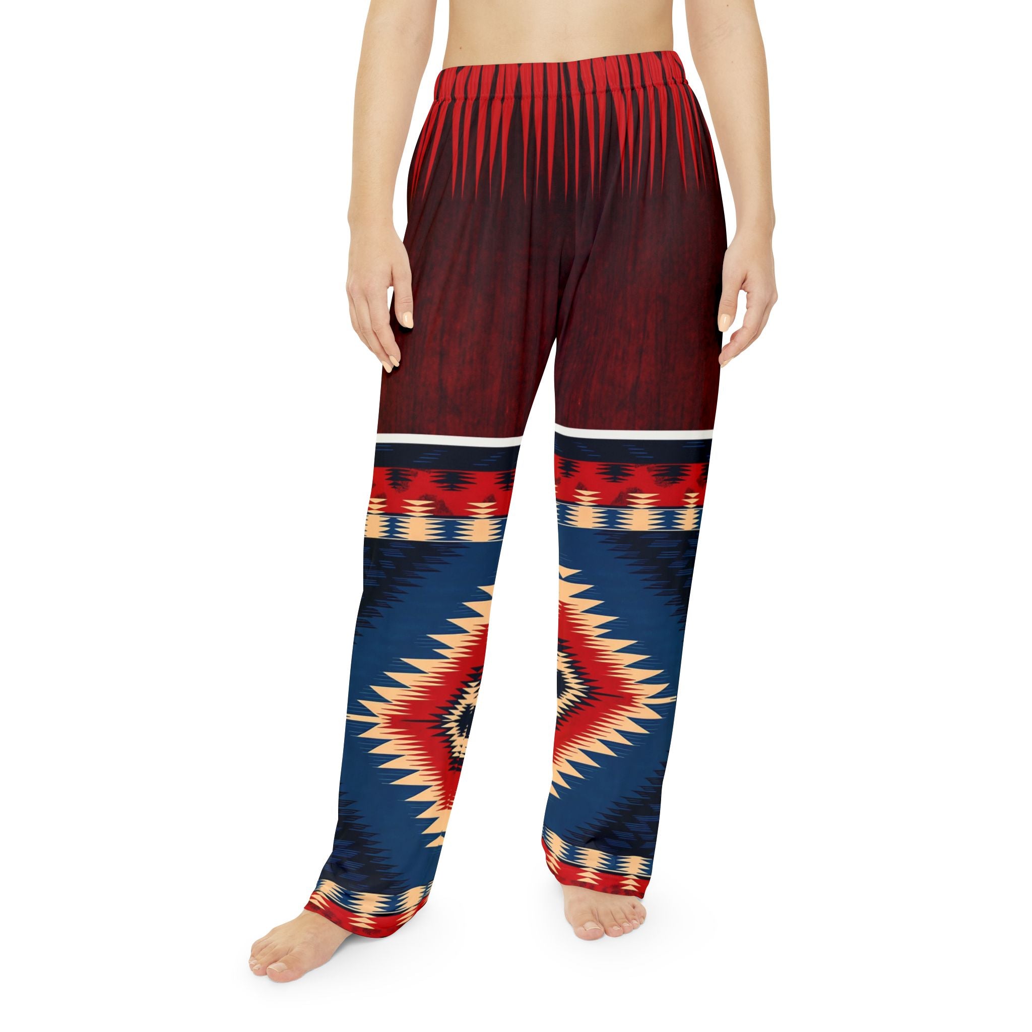 Cozy Bohemian Women's Pajama Pants - Colorful Ethnic Print for Relaxation & Sleep - Angel Body