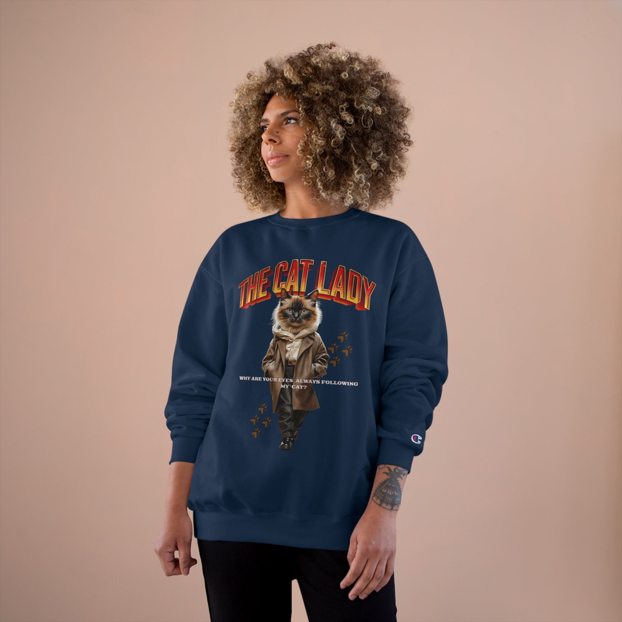 Cat Lady Champion Sweatshirt - Angel Body