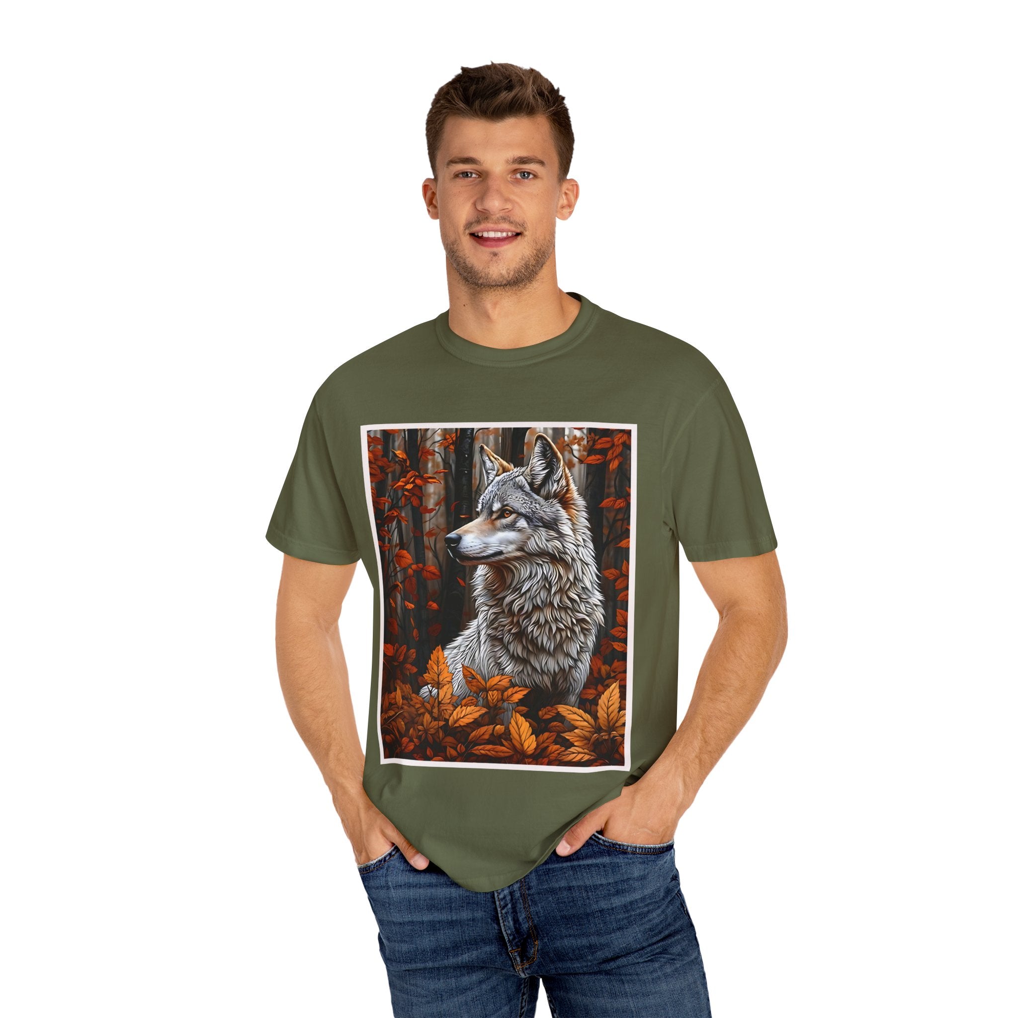 Wolf Art Unisex Garment-Dyed T-Shirt | Nature-Inspired Clothing - Angel Body