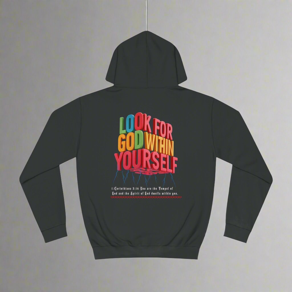 Unisex College Hoodie: Look For God Within Yourself - Angel Body