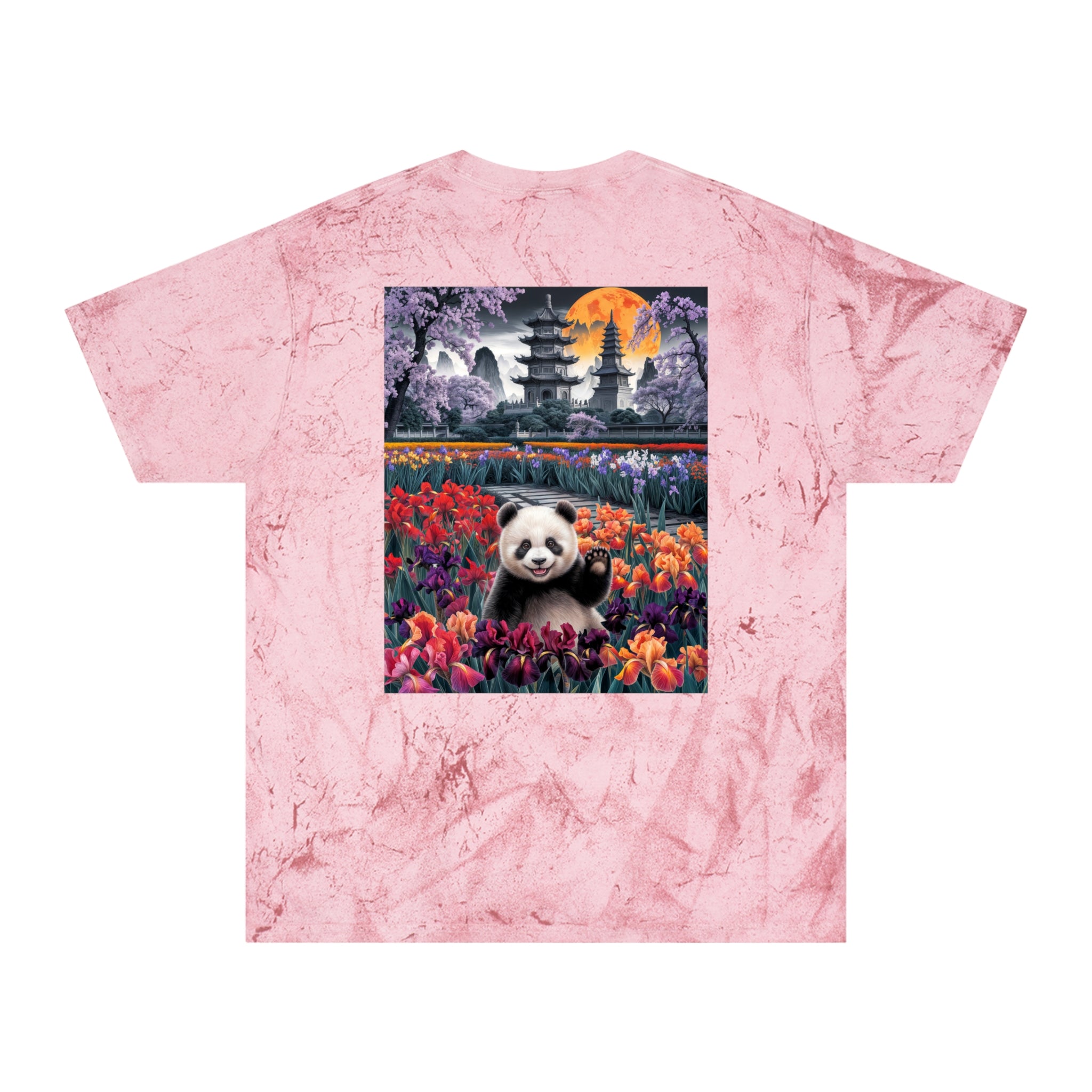 Vibrant Panda Delight Unisex T-Shirt - Colorful Floral Design - Angel Body