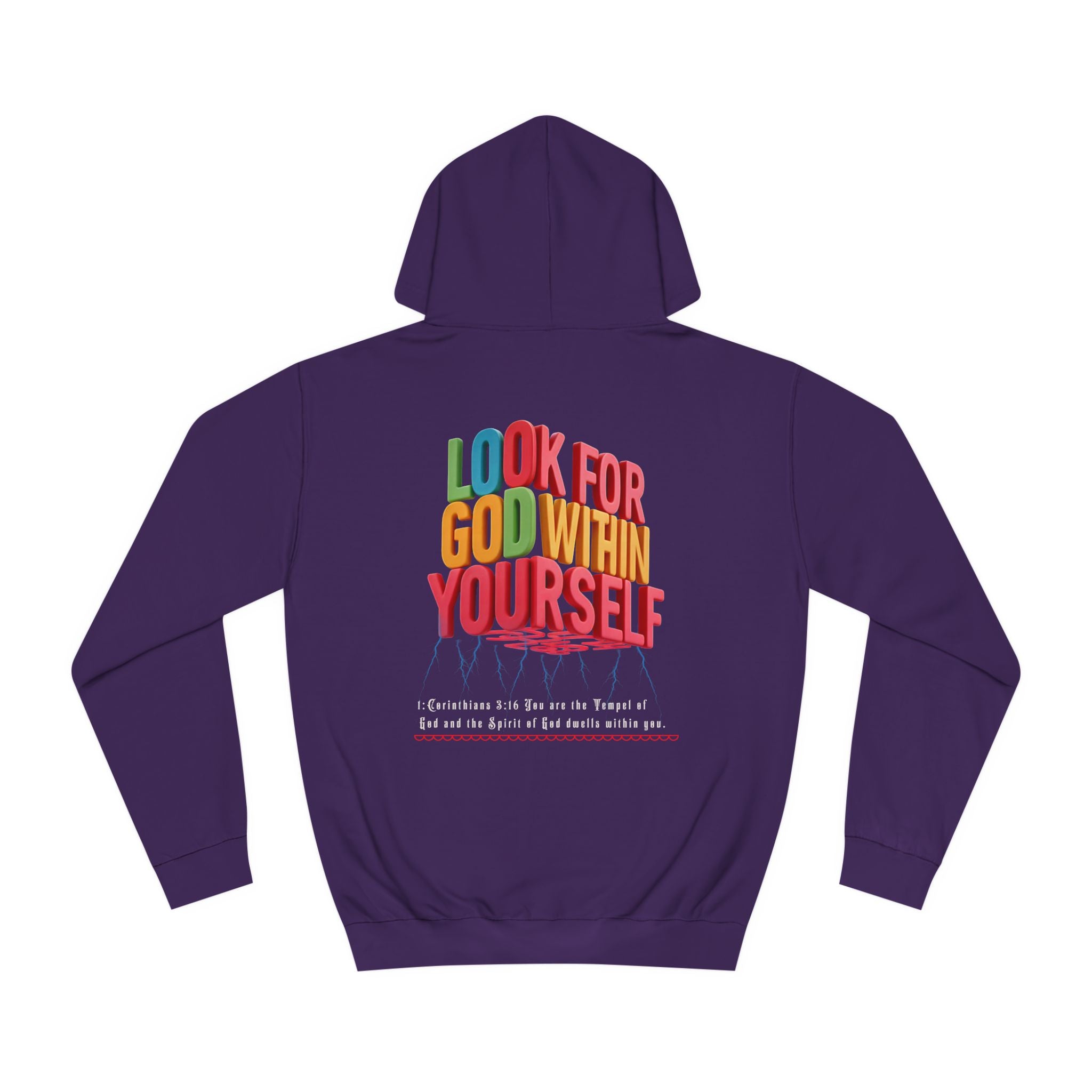 Unisex College Hoodie: Look For God Within Yourself - Angel Body