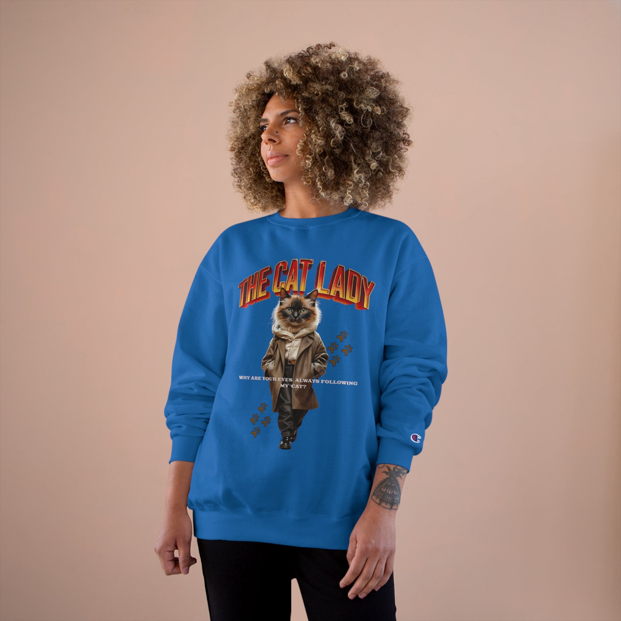 Cat Lady Champion Sweatshirt - Angel Body