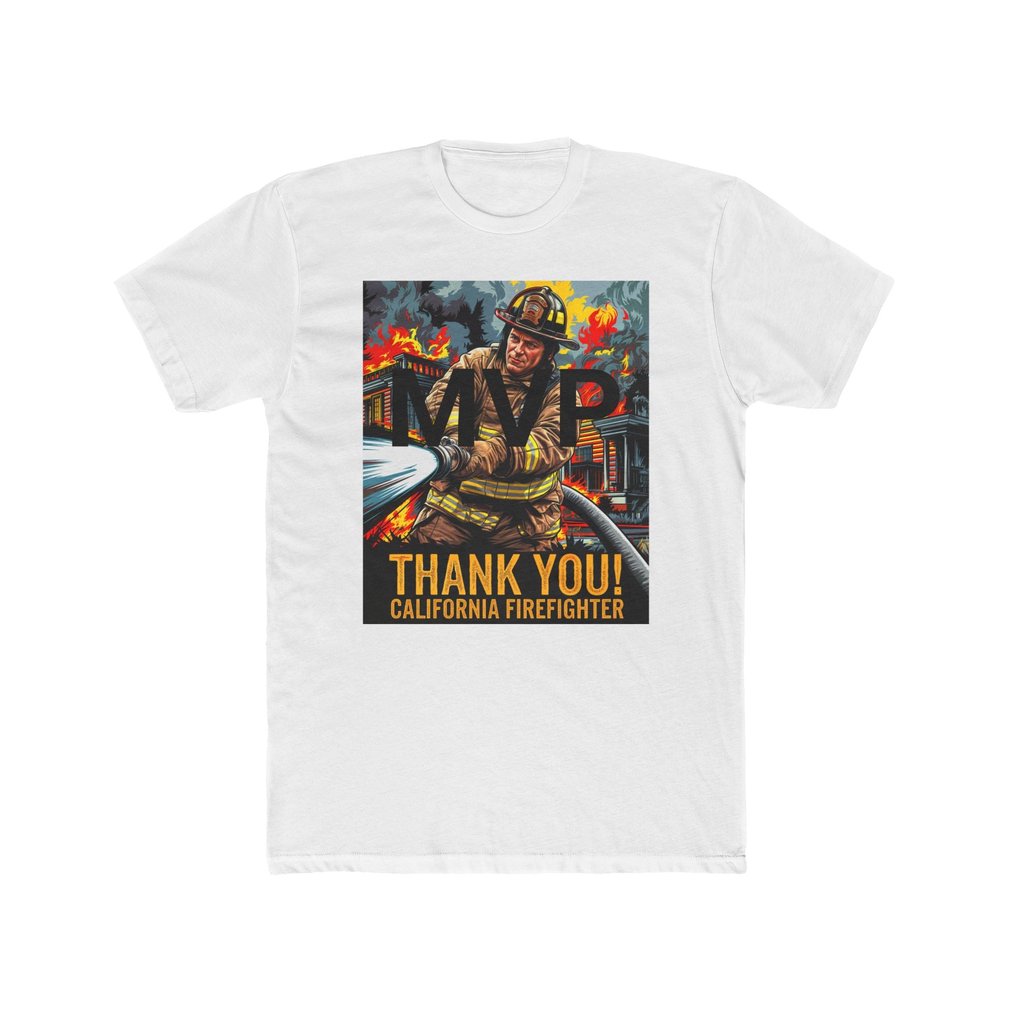 Thank You California Firefighter Unisex Crew Tee - Angel Body