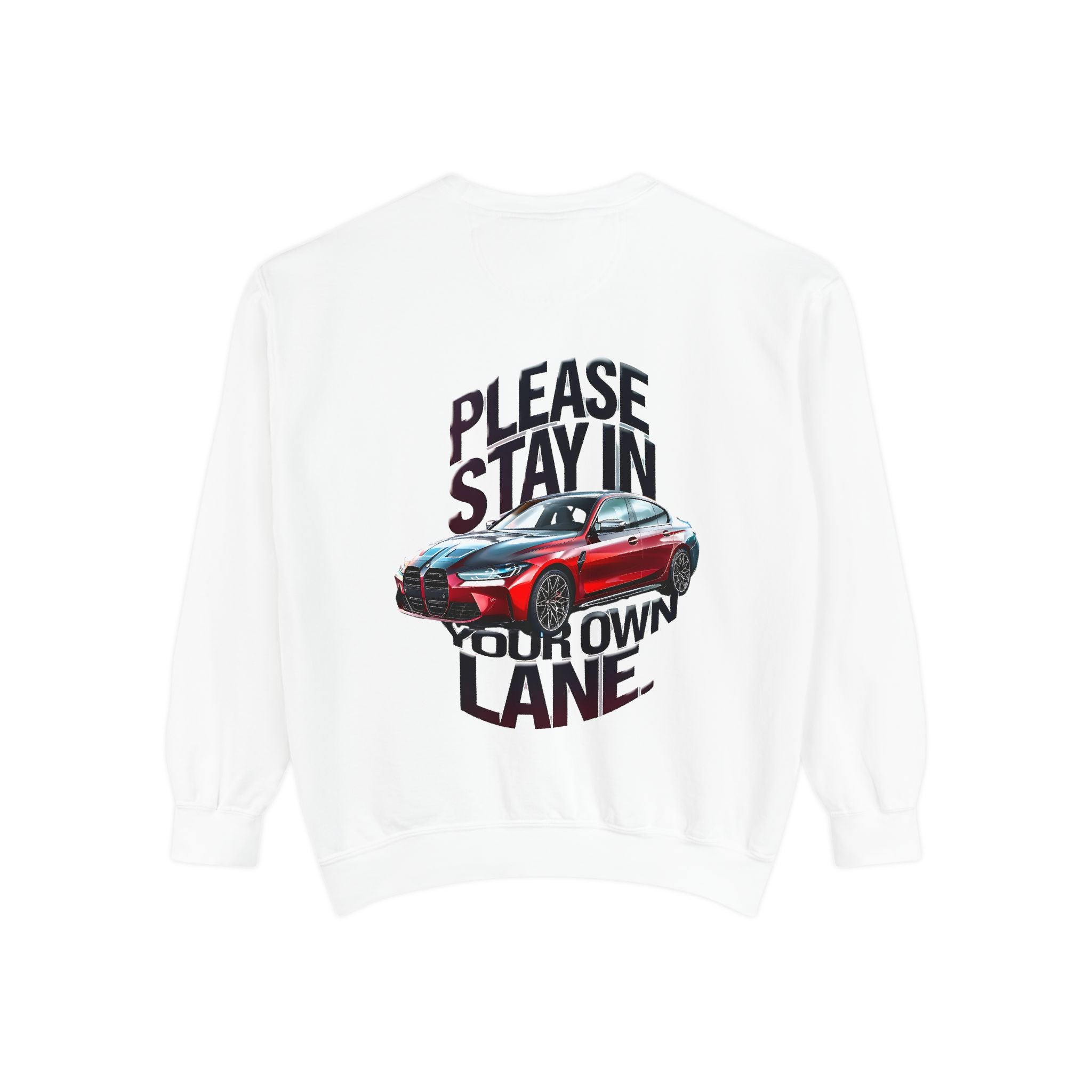 Unisex Garment-Dyed Sweatshirt - 'Please Stay in Your Own Lane' - Angel Body