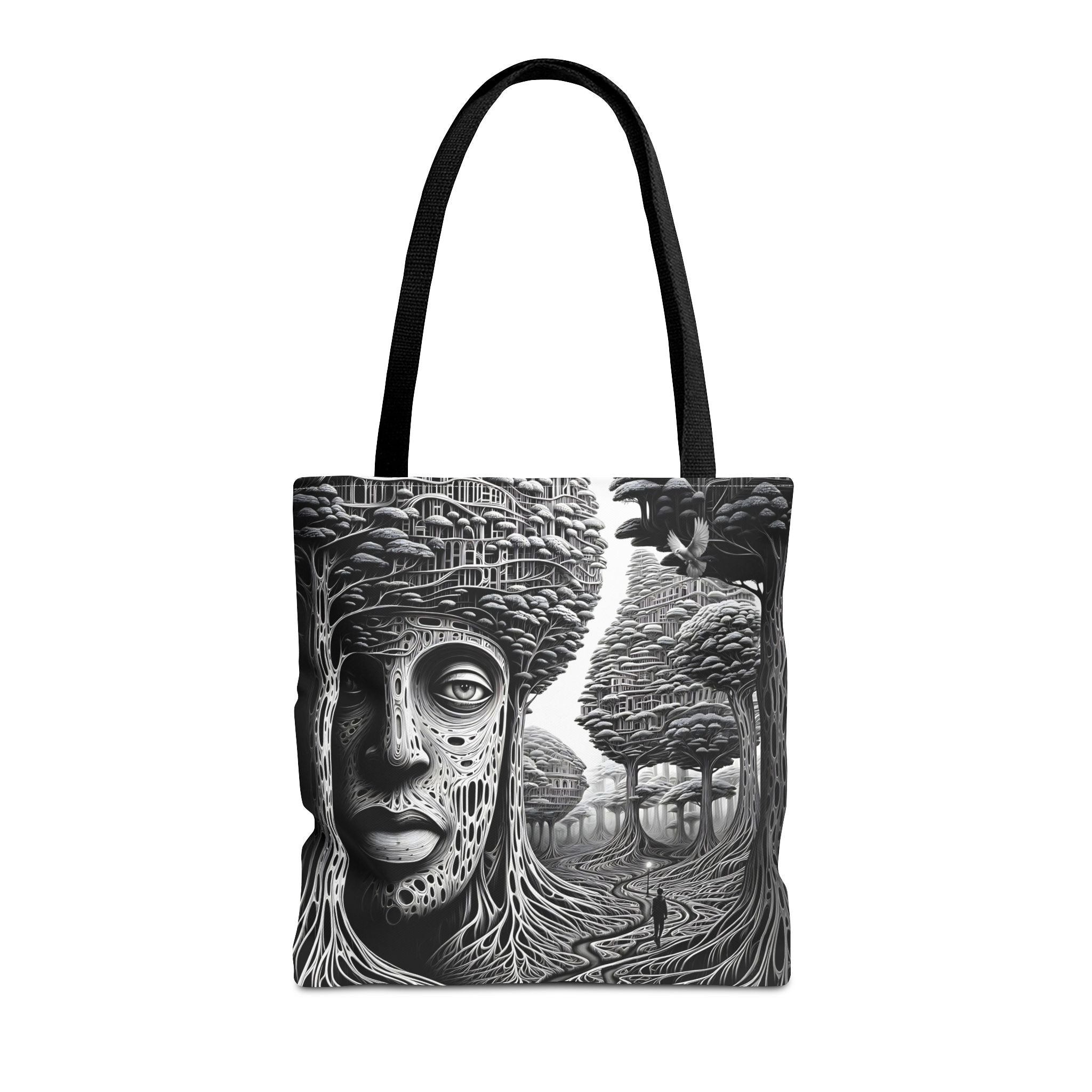 Elegant Crane Tote Bag - Artistic Nature Design for Daily Use and Celebrations - Angel Body