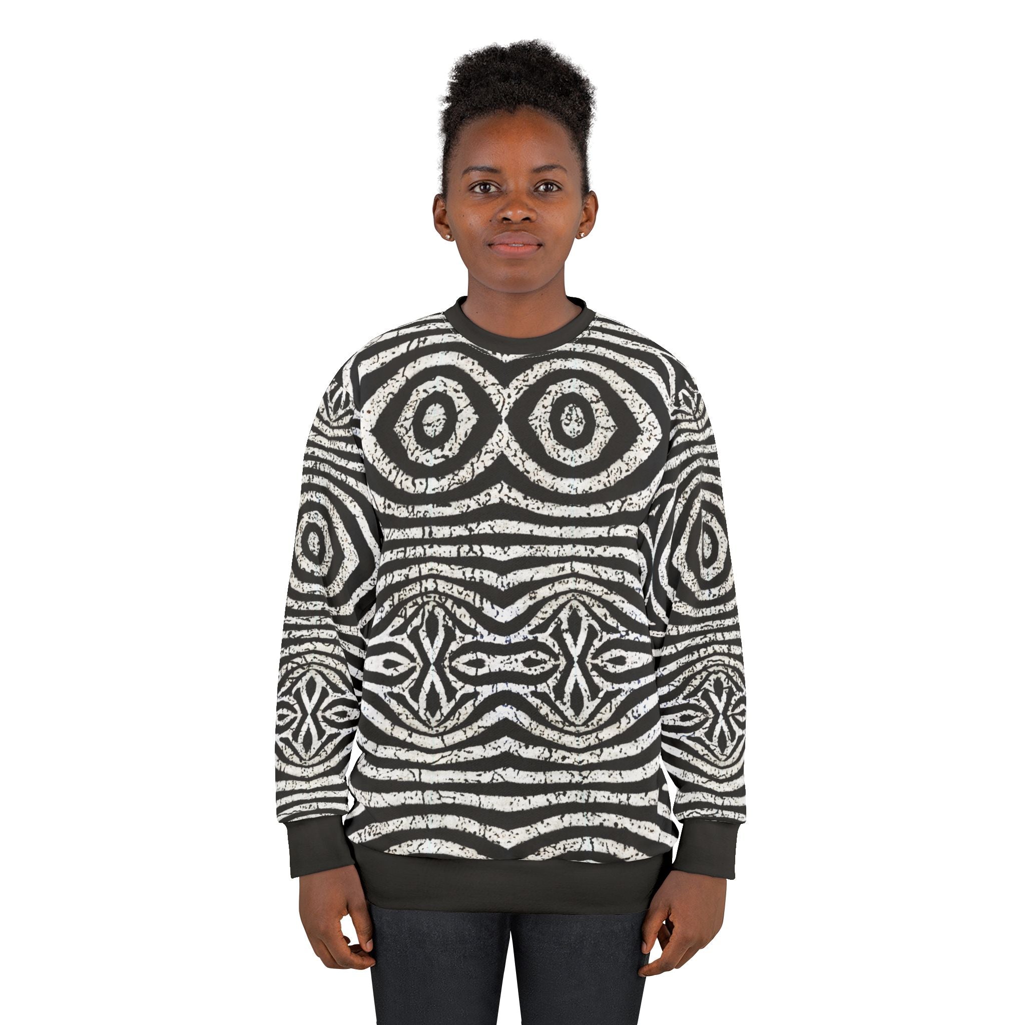 Stylish Unisex Sweatshirt with Unique Abstract Pattern, Cozy Casual Wear, Gifts for Friends, Holiday Sweater, Eye-Catching Fashion - Angel Body
