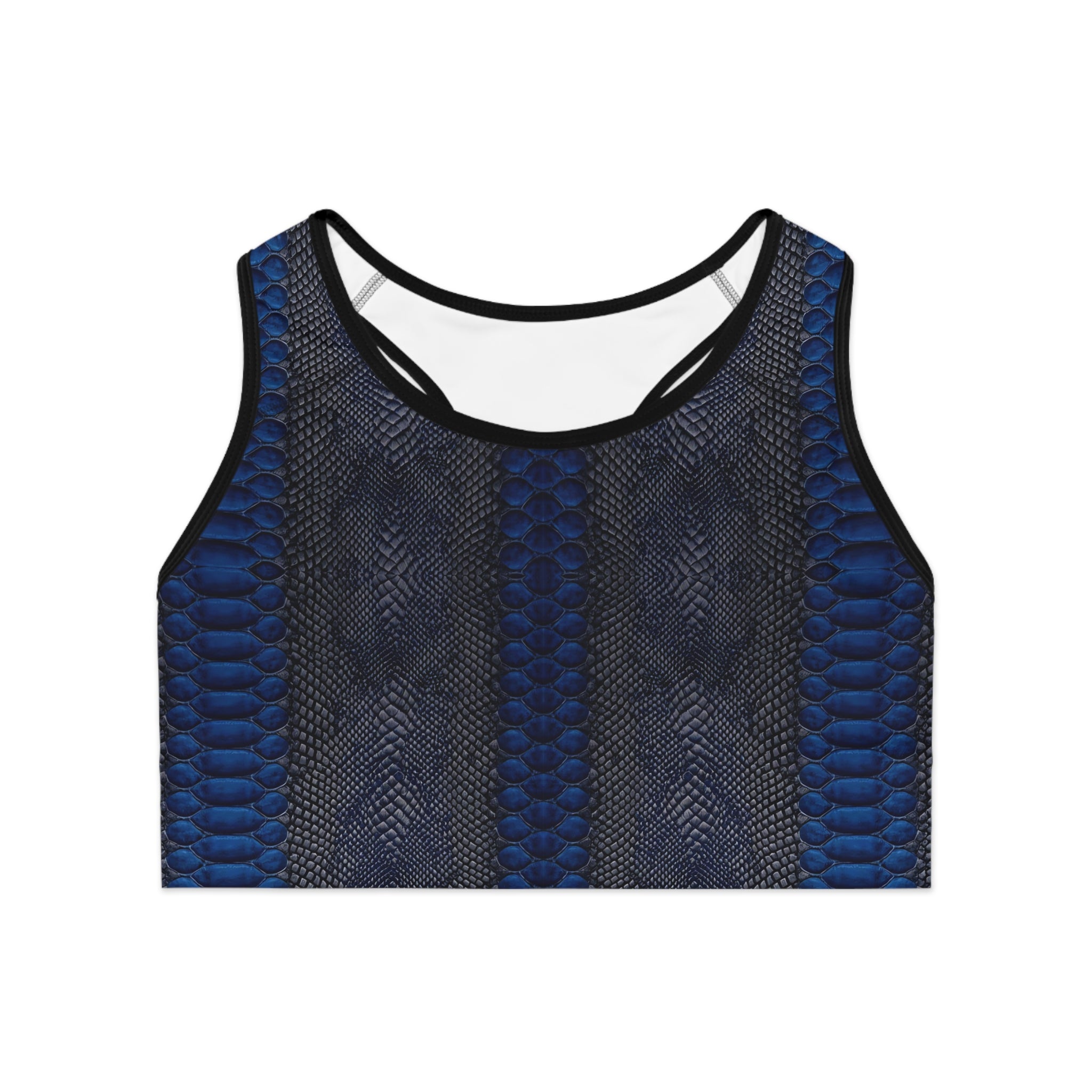 Blue Snake Print Sports Bra for Active Lifestyle