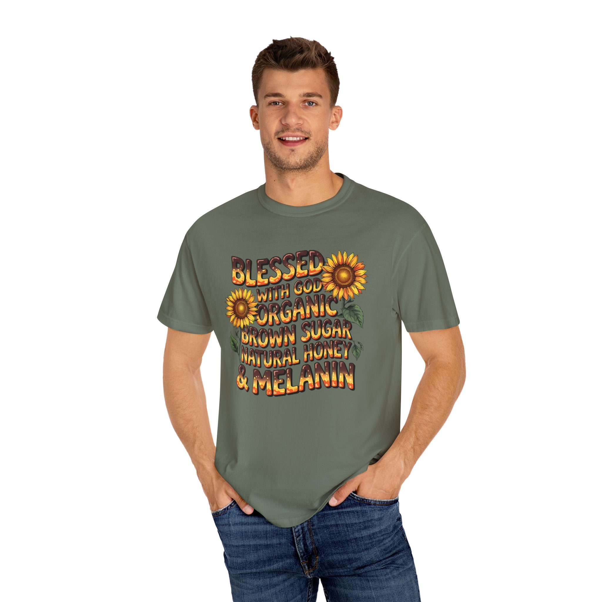 Blessed with God Sunflower T-Shirt - Organic & Melanin Vibe