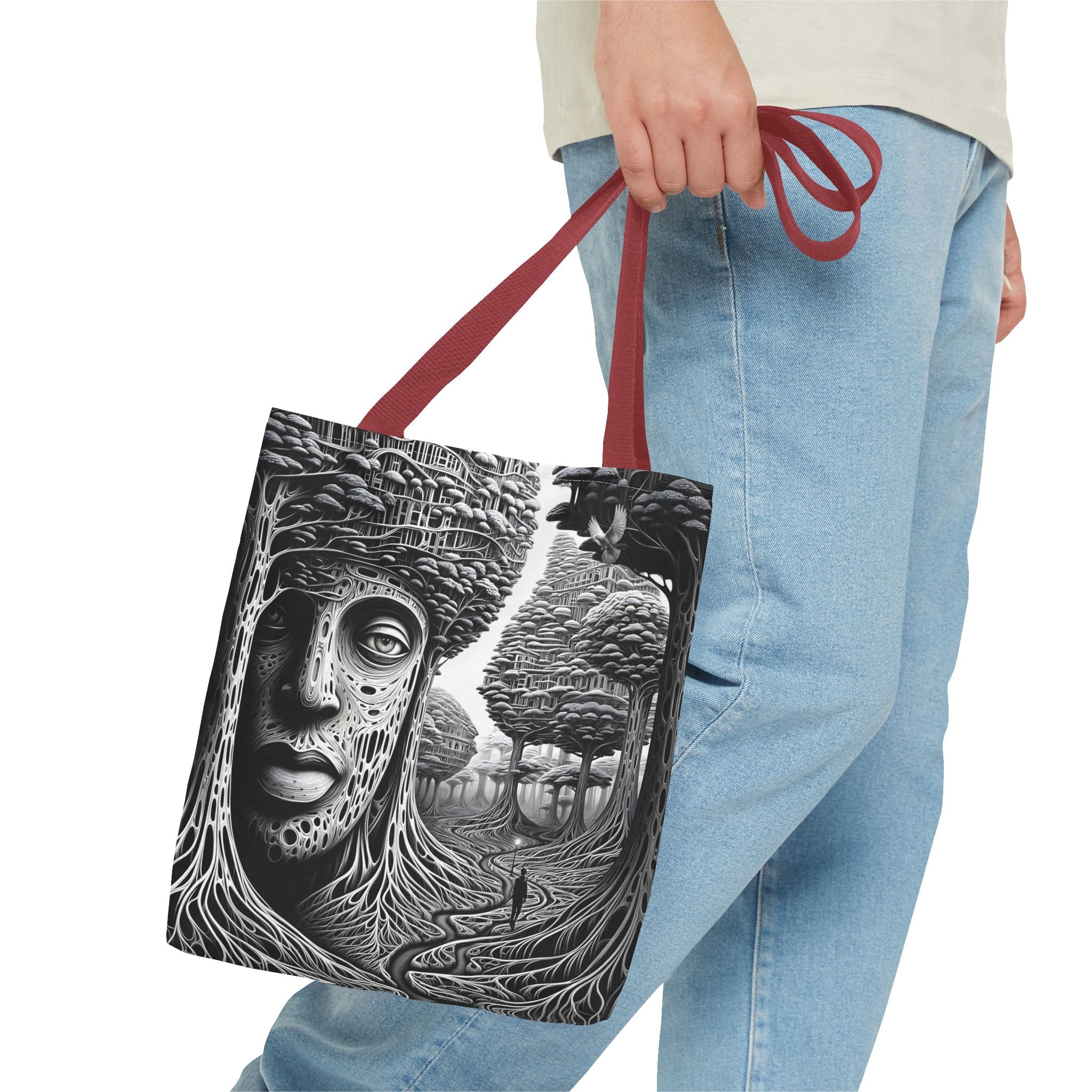 Elegant Crane Tote Bag - Artistic Nature Design for Daily Use and Celebrations - Angel Body