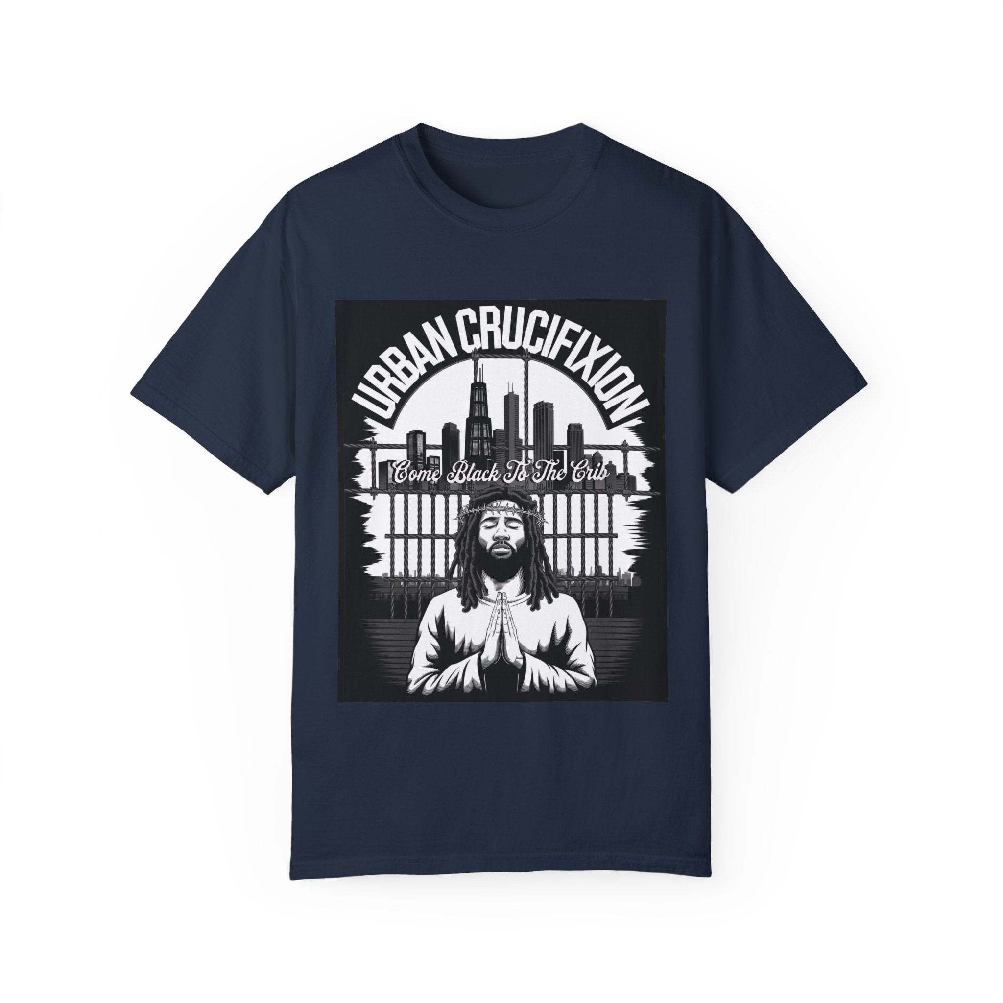 Urban Crucifixion Unisex Garment-Dyed T-Shirt - Street Art Inspired Design - Angel Body