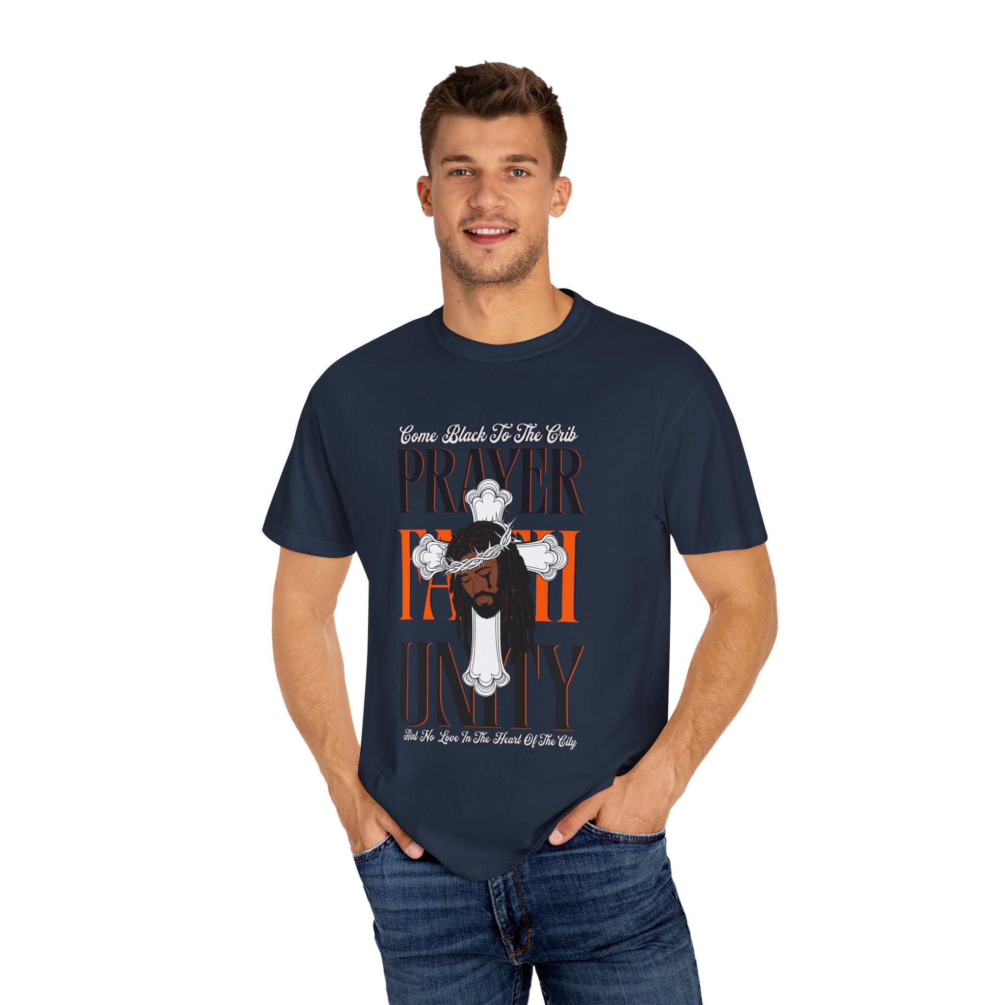 Unisex Garment-Dyed T-Shirt - Lovely Prayer & Unity Design - Angel Body