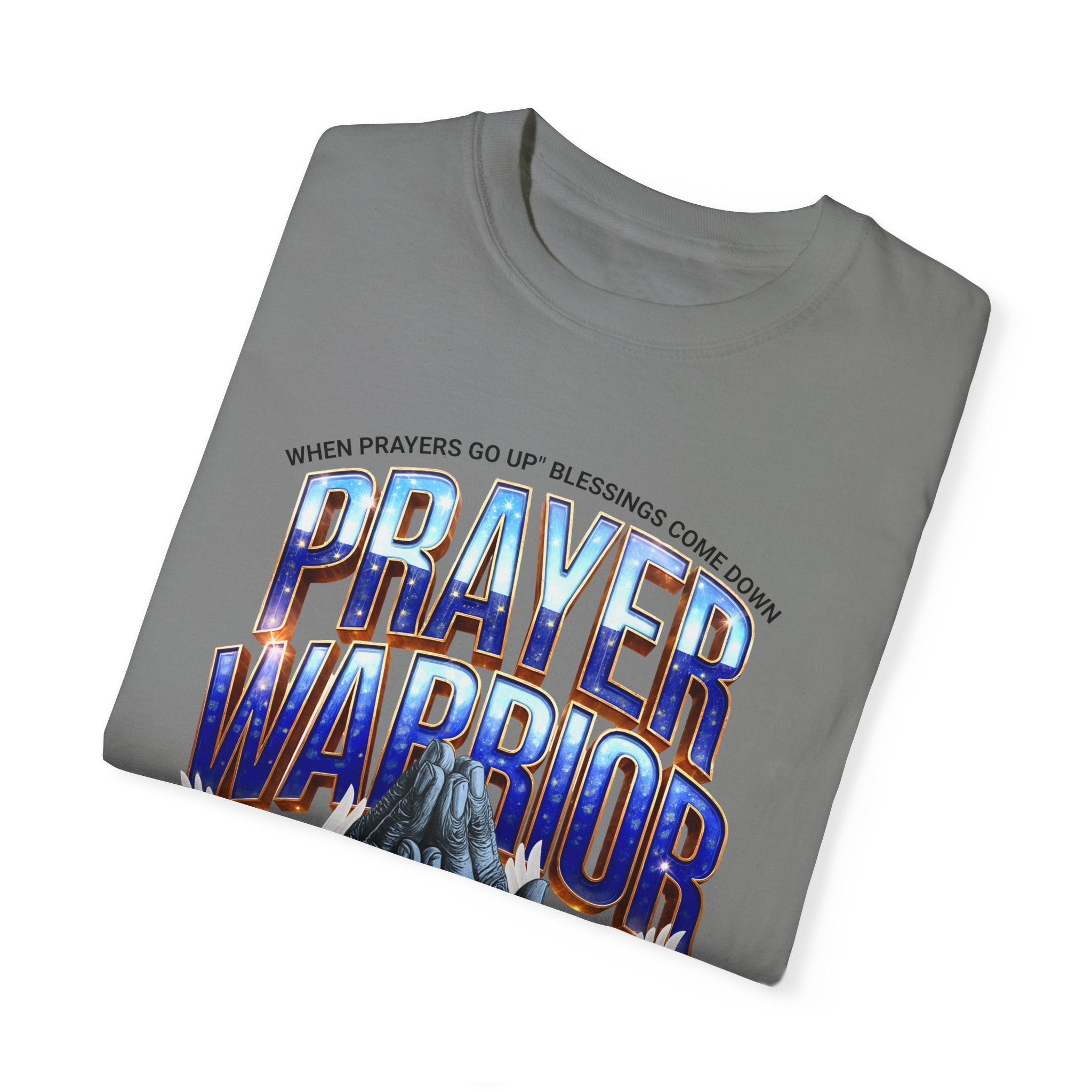 Prayer Warrior Unisex Garment-Dyed T-Shirt - Spiritual Faith Apparel for Believers - Angel Body