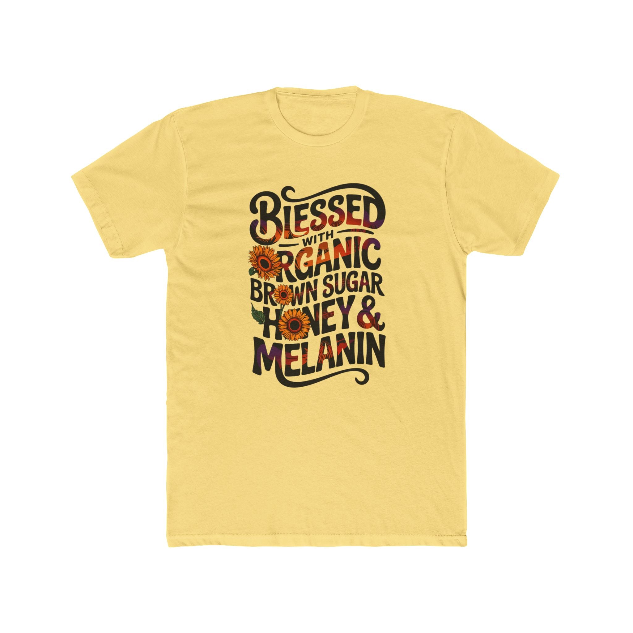 Blessed Organic Cotton Crew Tee - Celebrating Melanin & Natural Beauty