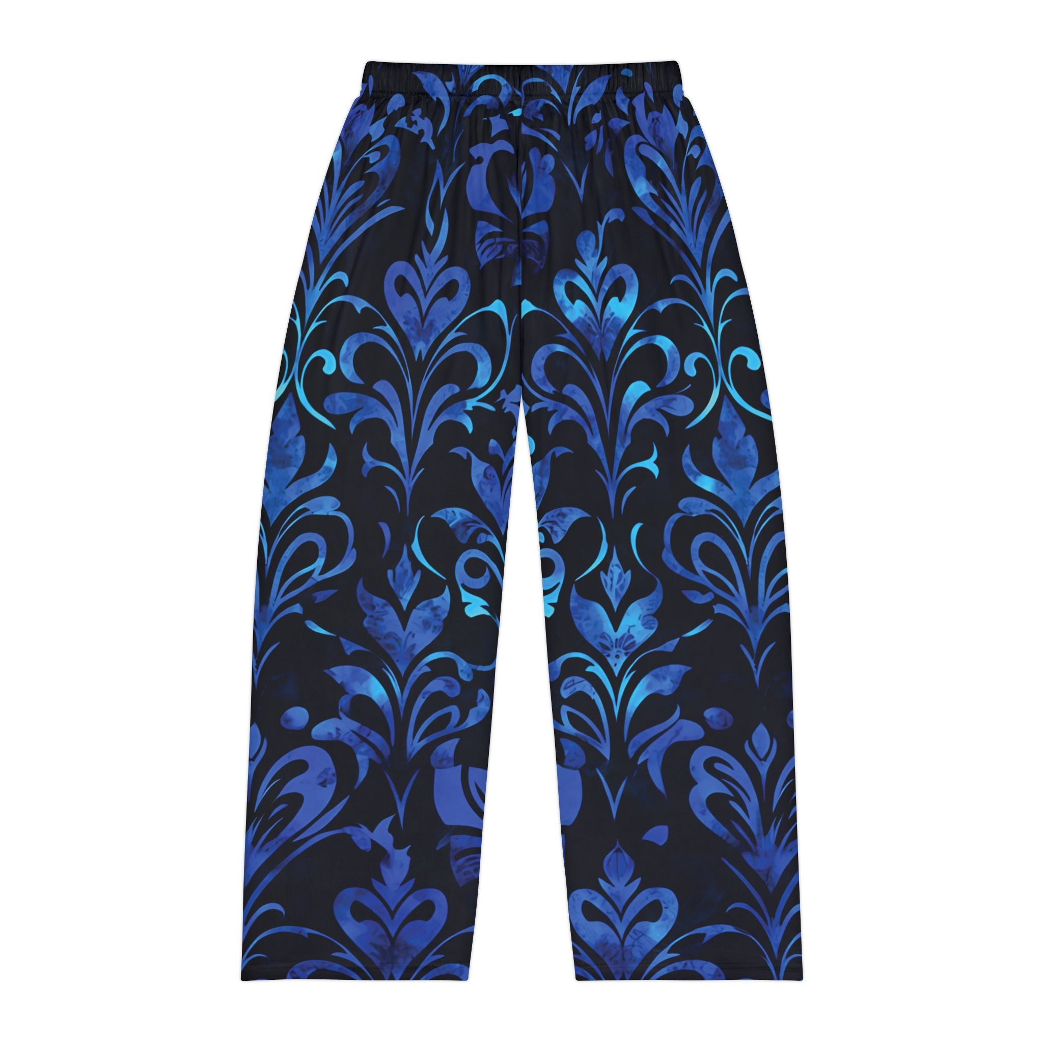 Men's Blue Floral Pajama Pants - Comfortable Sleepwear for Relaxation and Cozy Nights - Angel Body