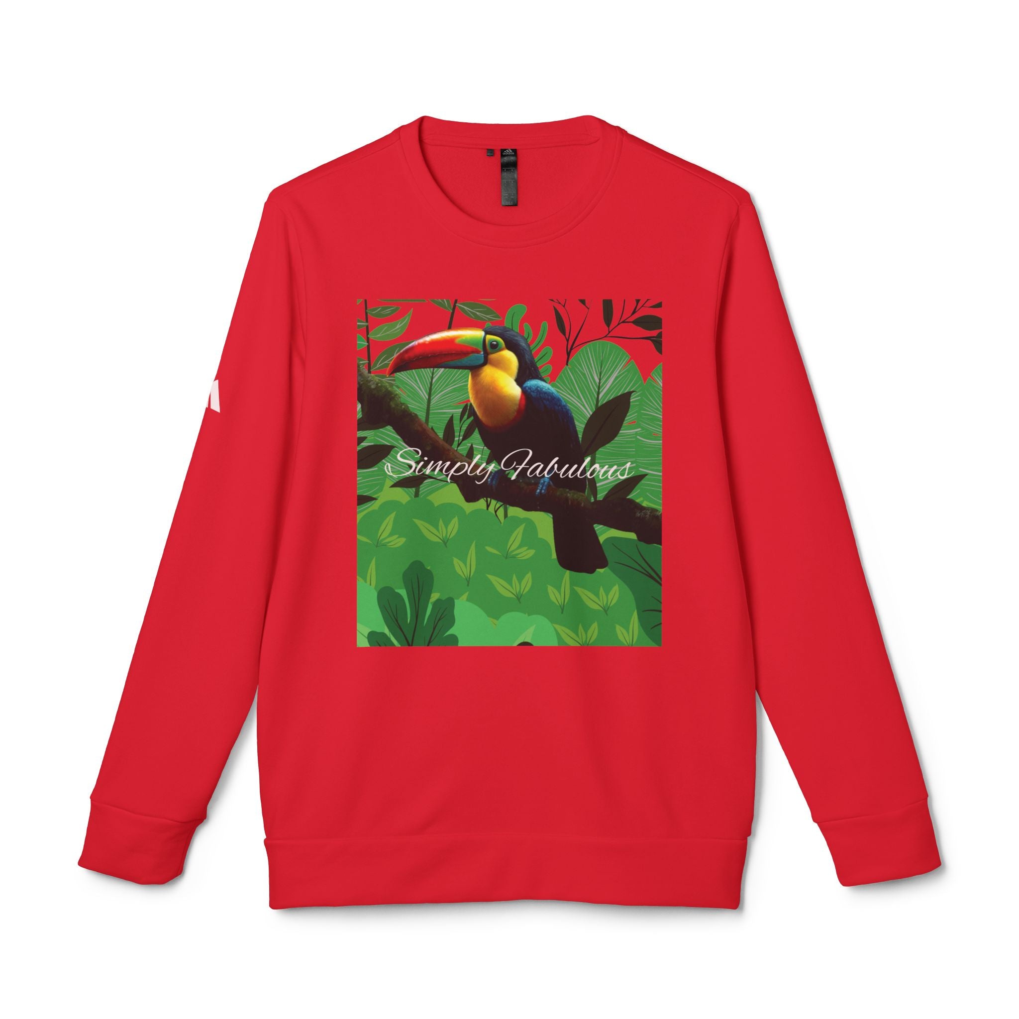 Adidas Unisex Fleece Crewneck Sweatshirt - Simply Fabulous Tropical Toucan Design - Angel Body