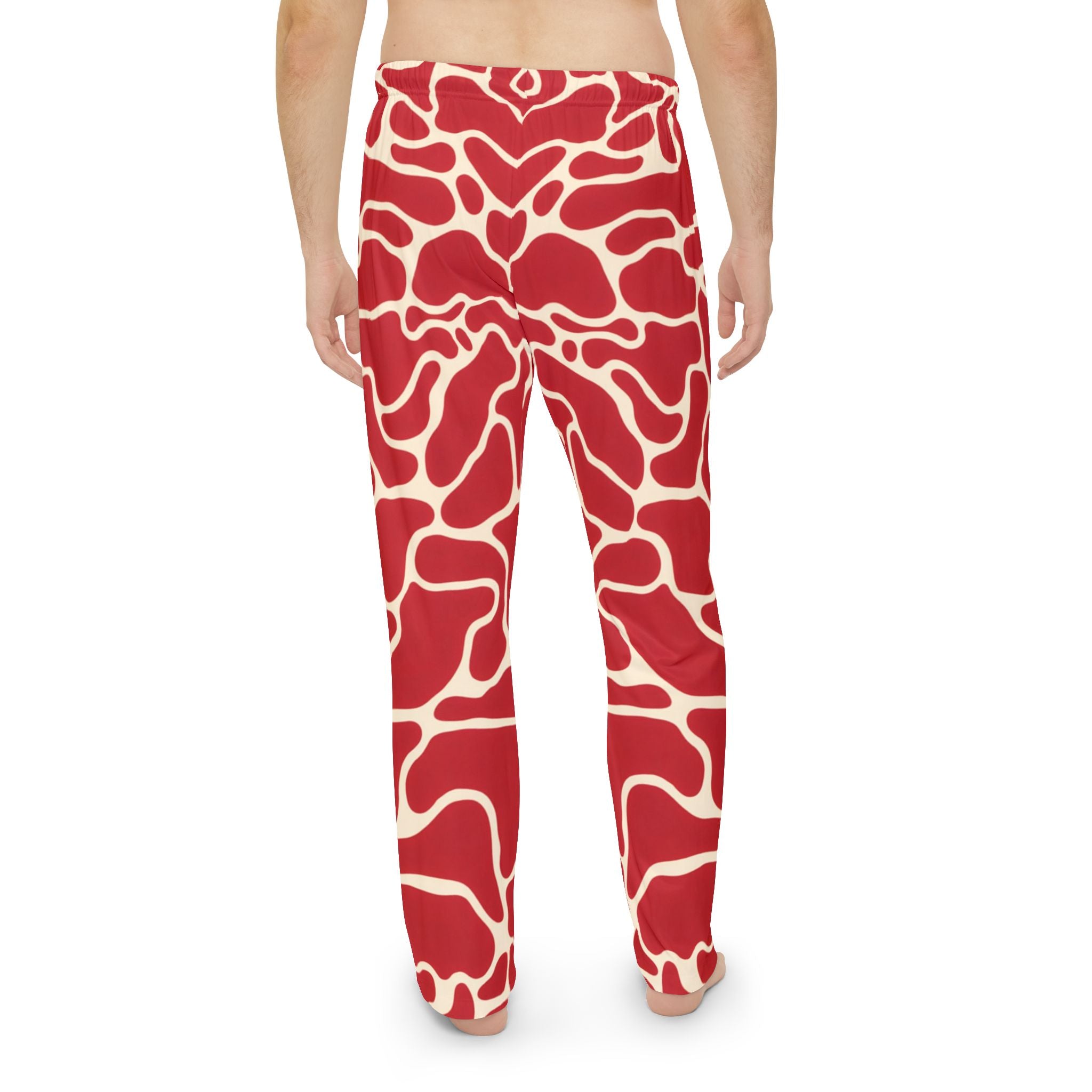 Red Abstract Men's Pajama Pants for Relaxation & Lounging