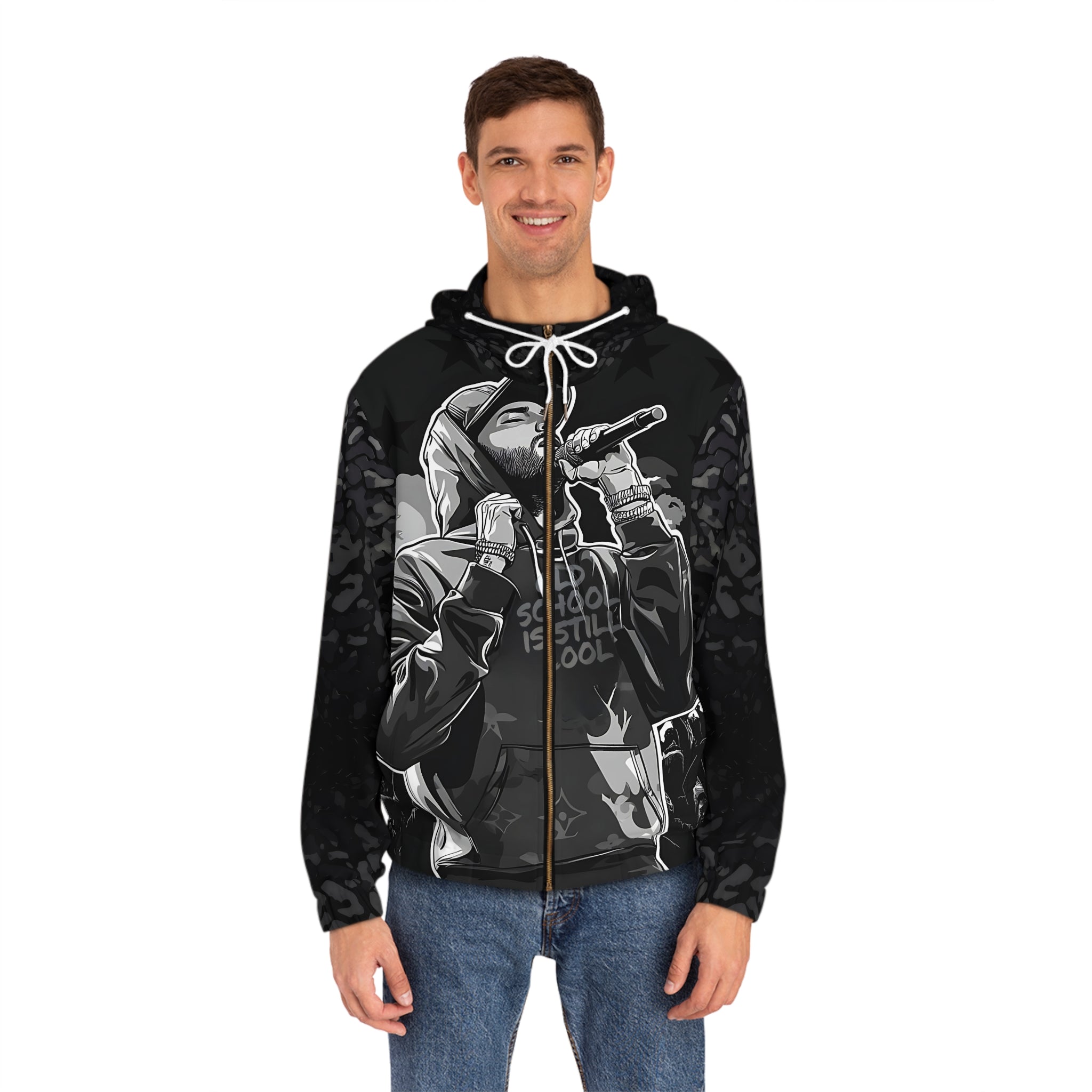 Urban Style Full-Zip Hoodie - Old School Is Still Cool - Angel Body