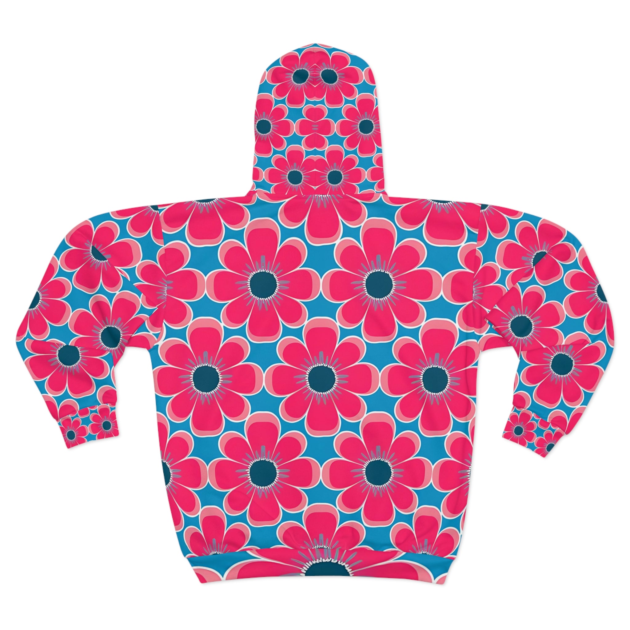 Vibrant Floral Unisex Zip Hoodie - Colorful Pattern for Spring and Everyday Wear - Angel Body