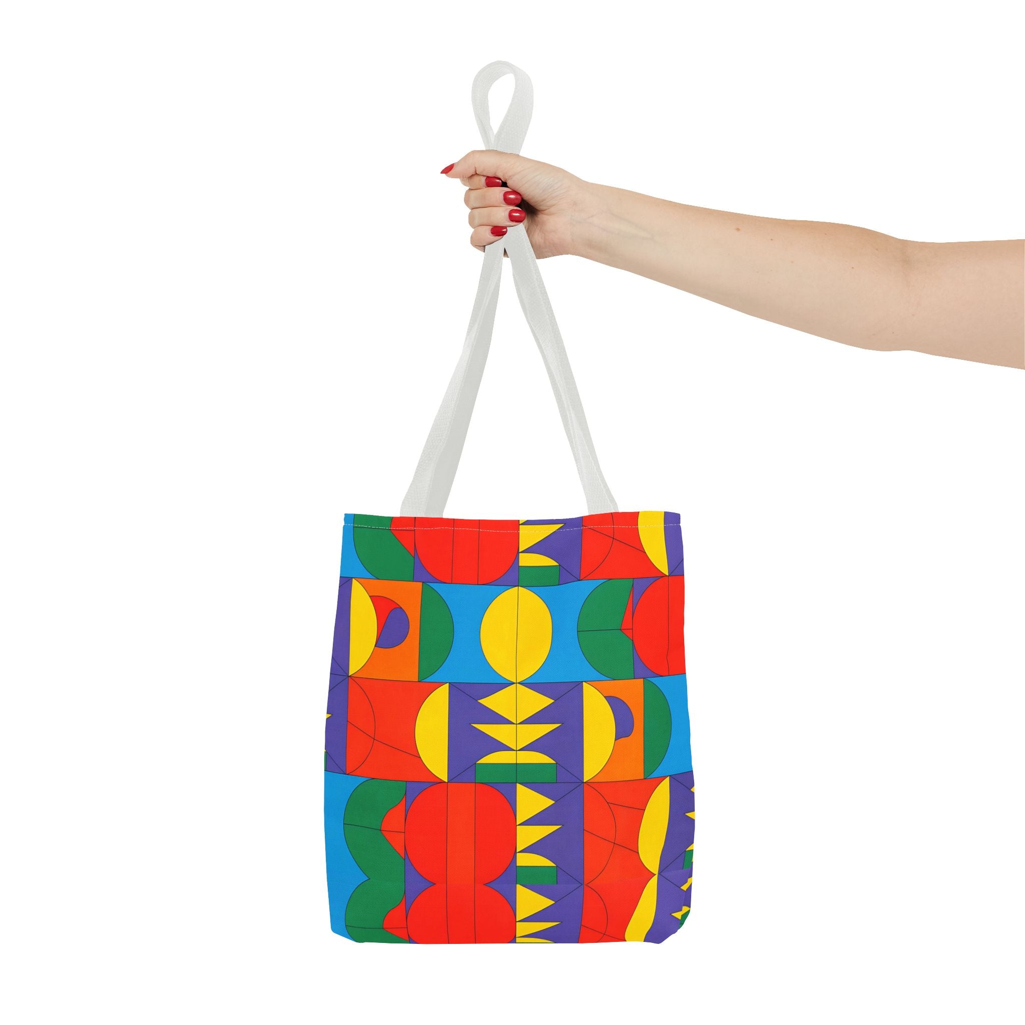 Colorful Geometric Tote Bag - Bold Patterns for Everyday Use - Angel Body