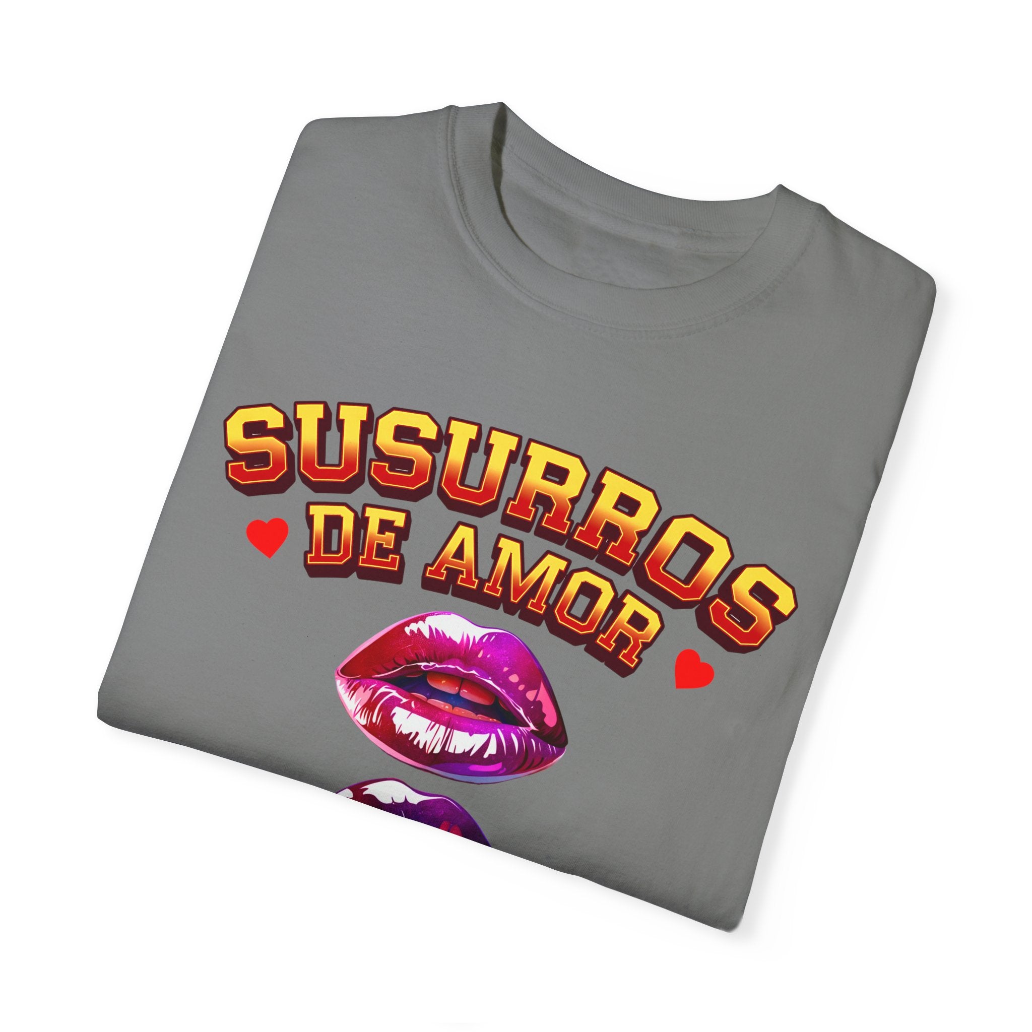 Unisex Artistic Lip Print T-Shirt - 'Susurros de Amor' - Angel Body