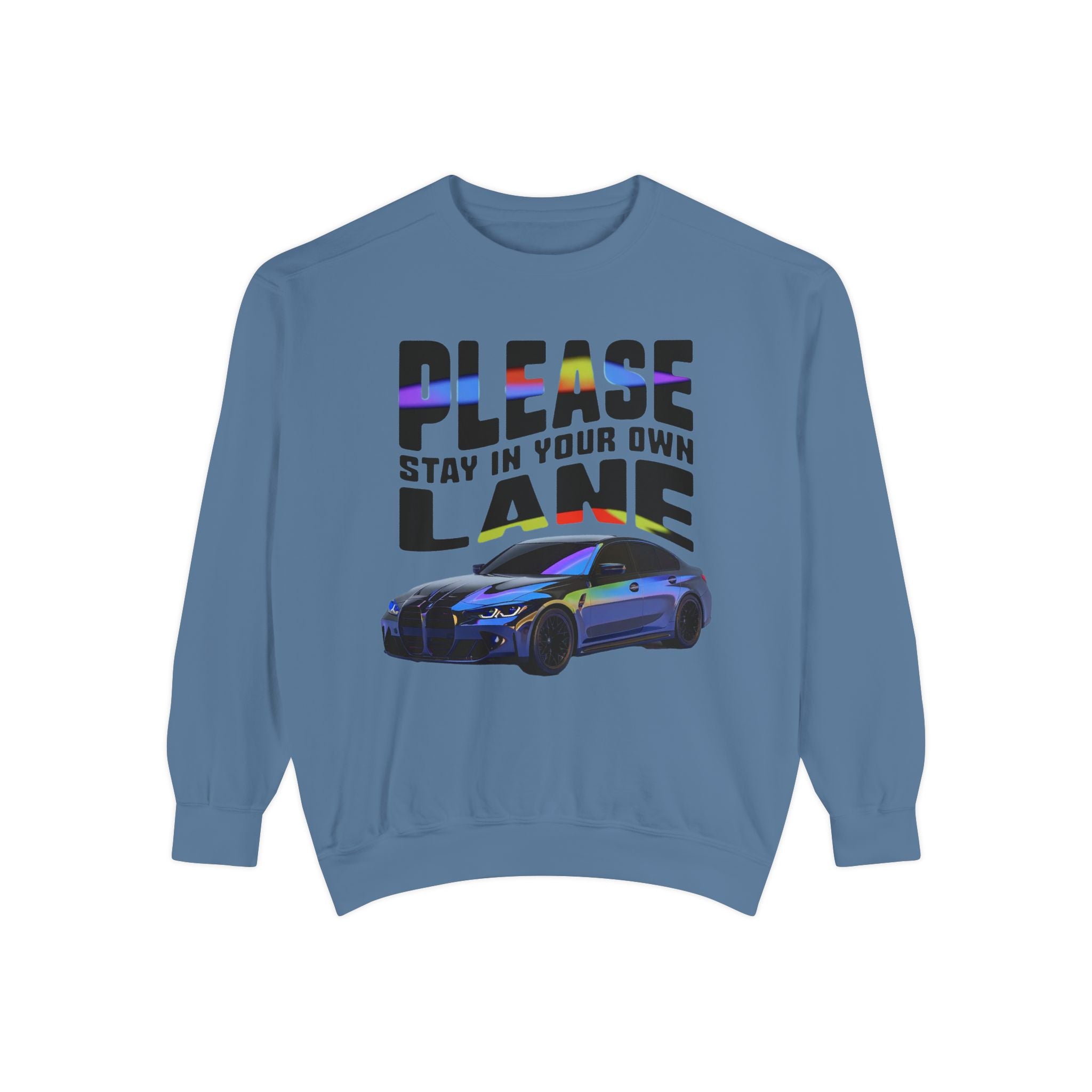 Unisex Sweatshirt - 'Please Stay in Your Own Lane' Car Design - Angel Body