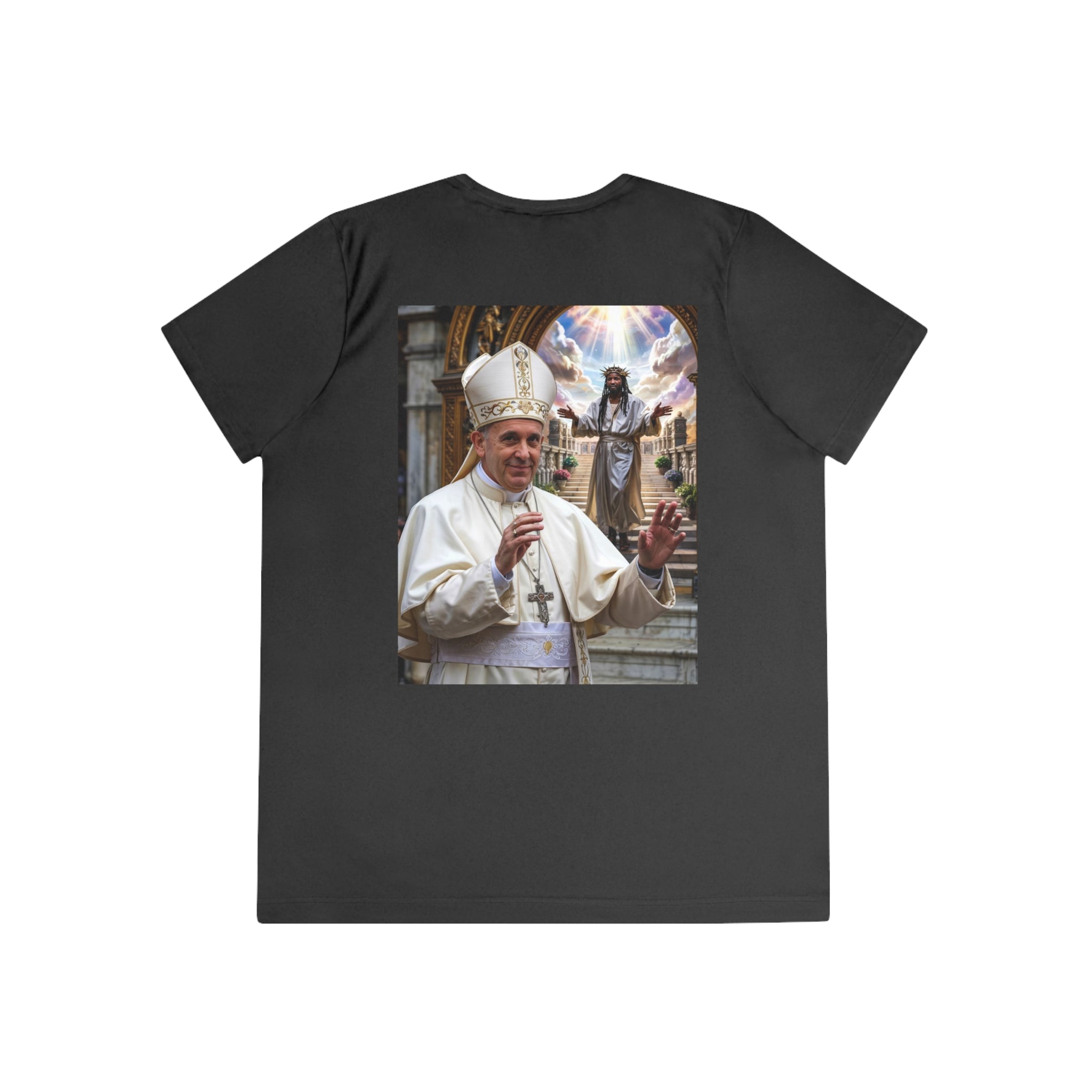 Pope-Inspired Ladies Competitor Tee - Faith & Inspiration Graphic Tee - Angel Body