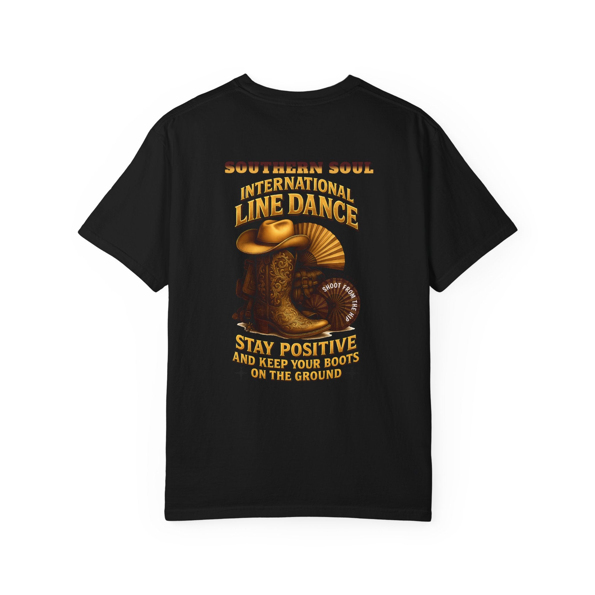 Southern Soul Line Dance T-Shirt, Unisex Garment-Dyed Tee, Stay Positive Quote Shirt, Country Dance Apparel, Gift for Dancers - Angel Body