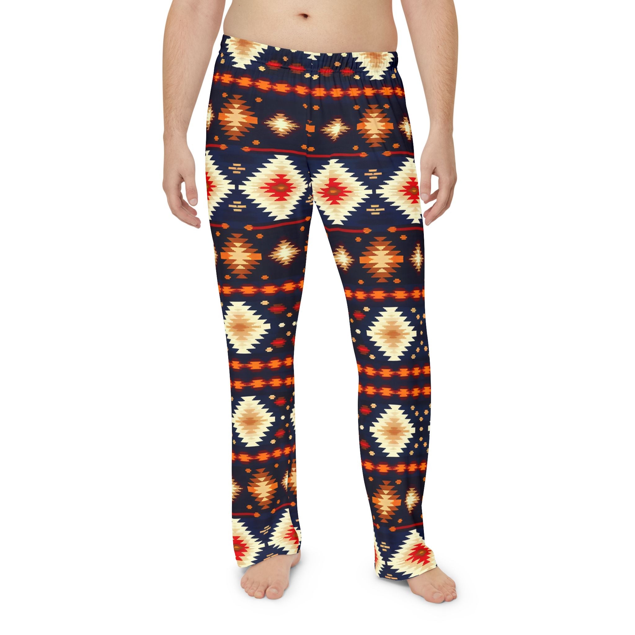Men's Pajama Pants - Cozy Tribal Pattern for Relaxation & Lounge Wear - Angel Body