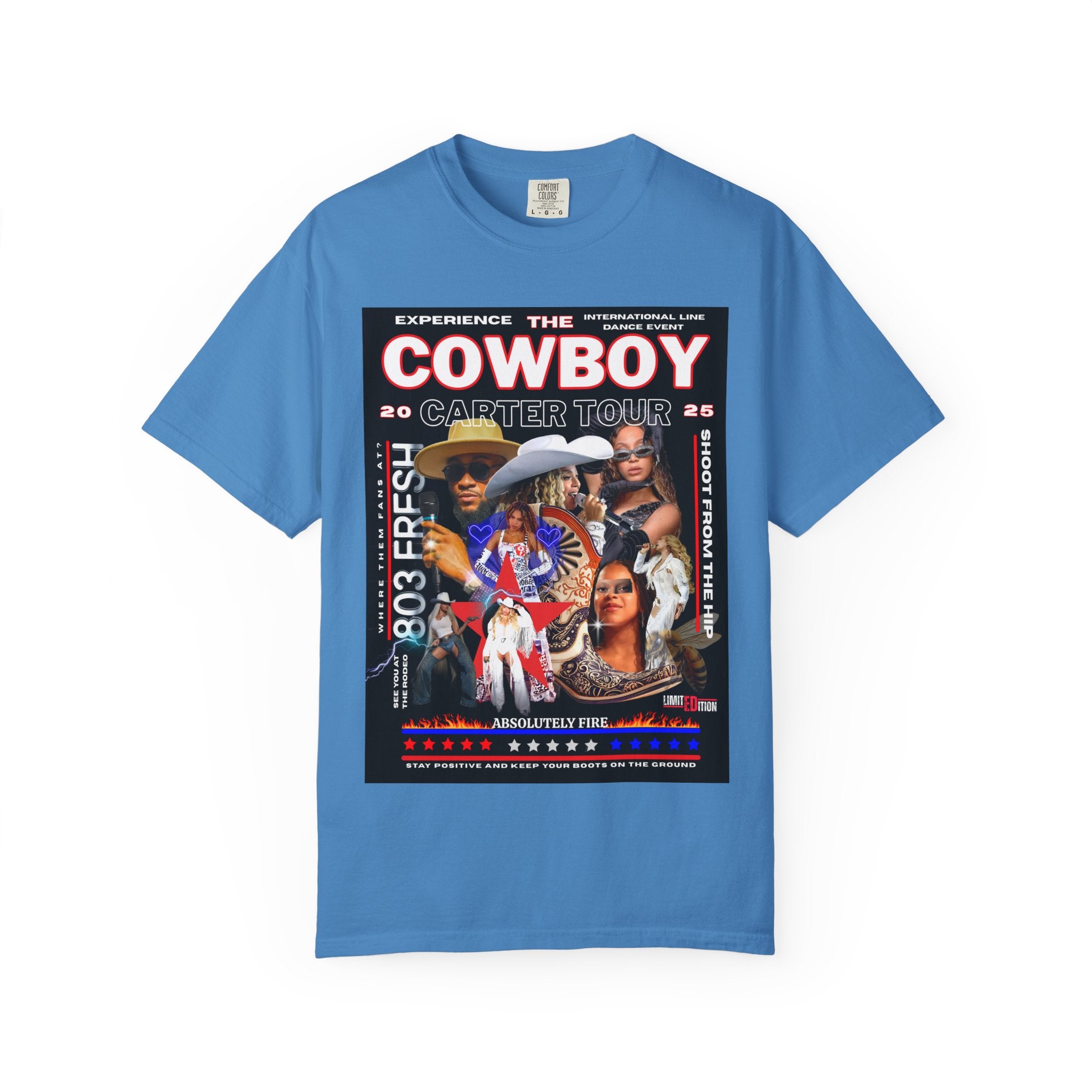 Retro Concert T-Shirt, Cowboy Tour Apparel, Vintage Band Tee, Music Festival Shirt, Unisex Garment-Dyed Top - Angel Body