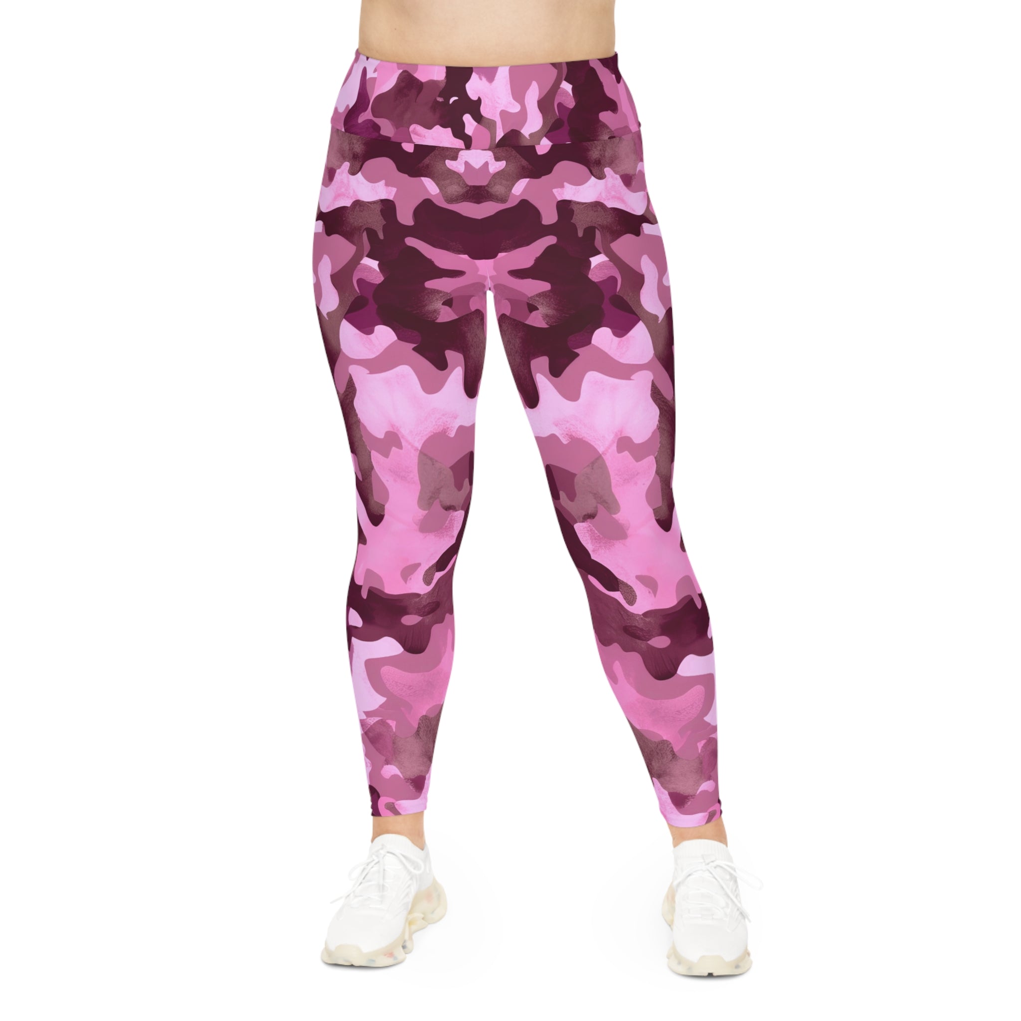 Woman's Stylish Plus Size Camo Leggings | Comfortable & Trendy Activewear - Angel Body