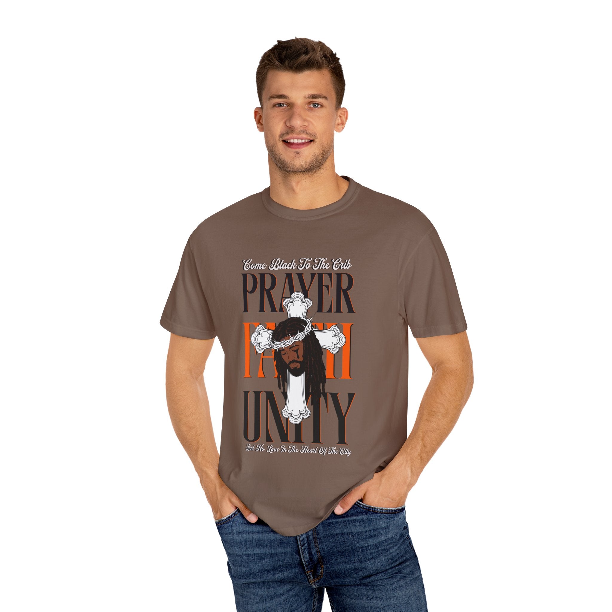 Unisex Garment-Dyed T-Shirt - Lovely Prayer & Unity Design - Angel Body