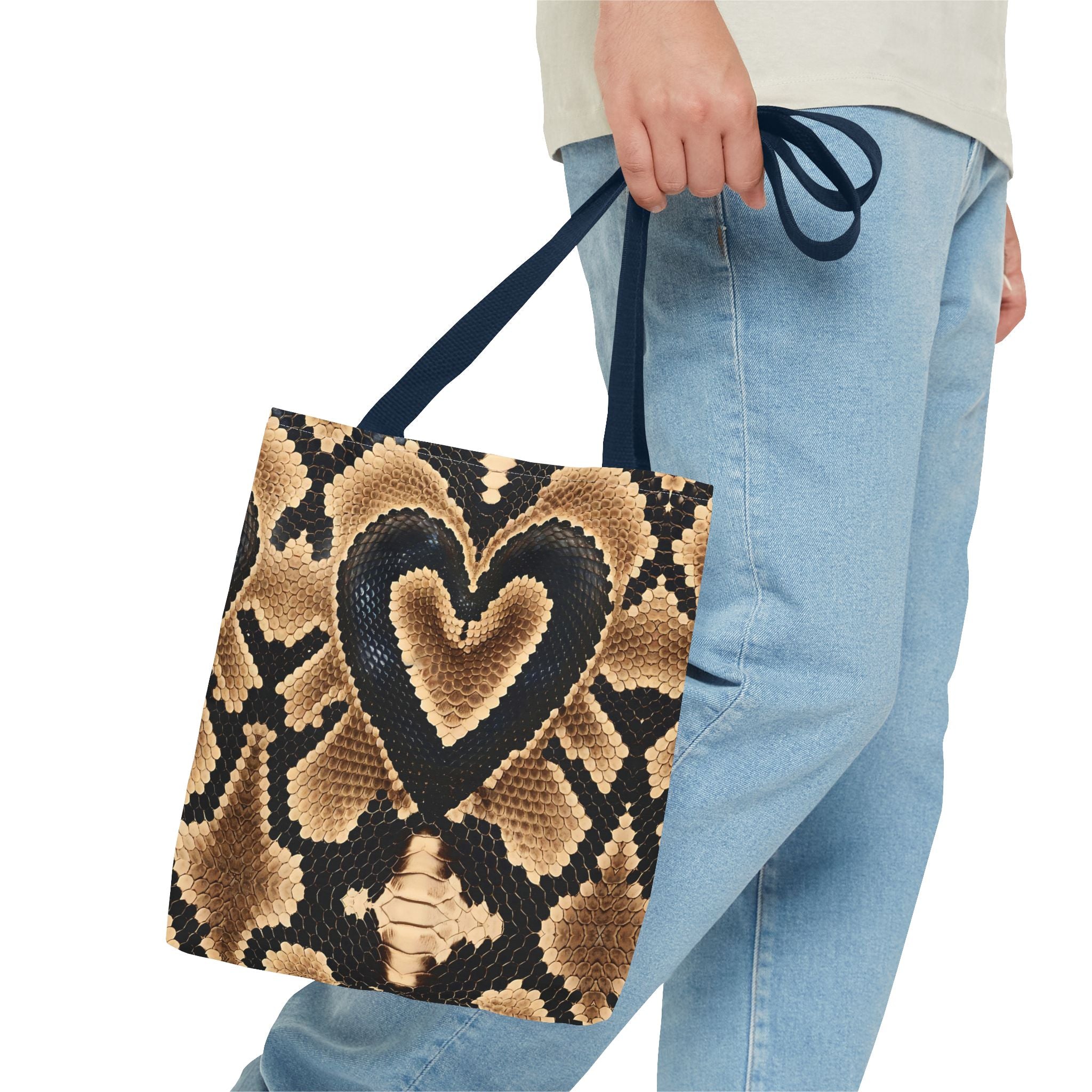 Heart Snake Print Tote Bag - Stylish and Unique for Everyday Use - Angel Body