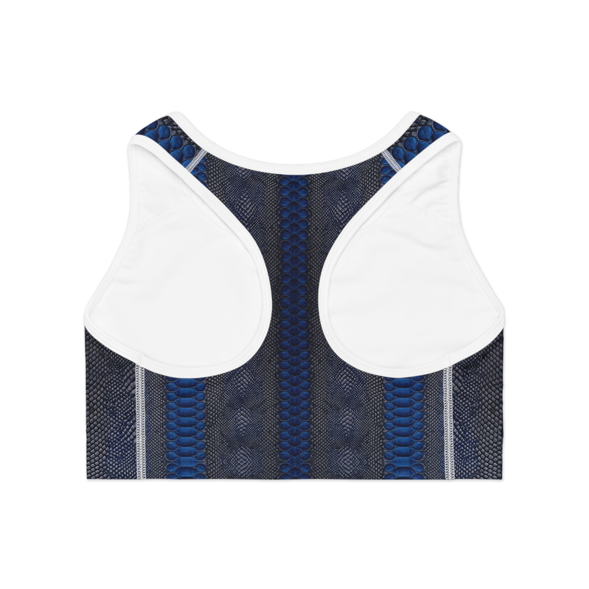 Blue Snake Print Sports Bra for Active Lifestyle