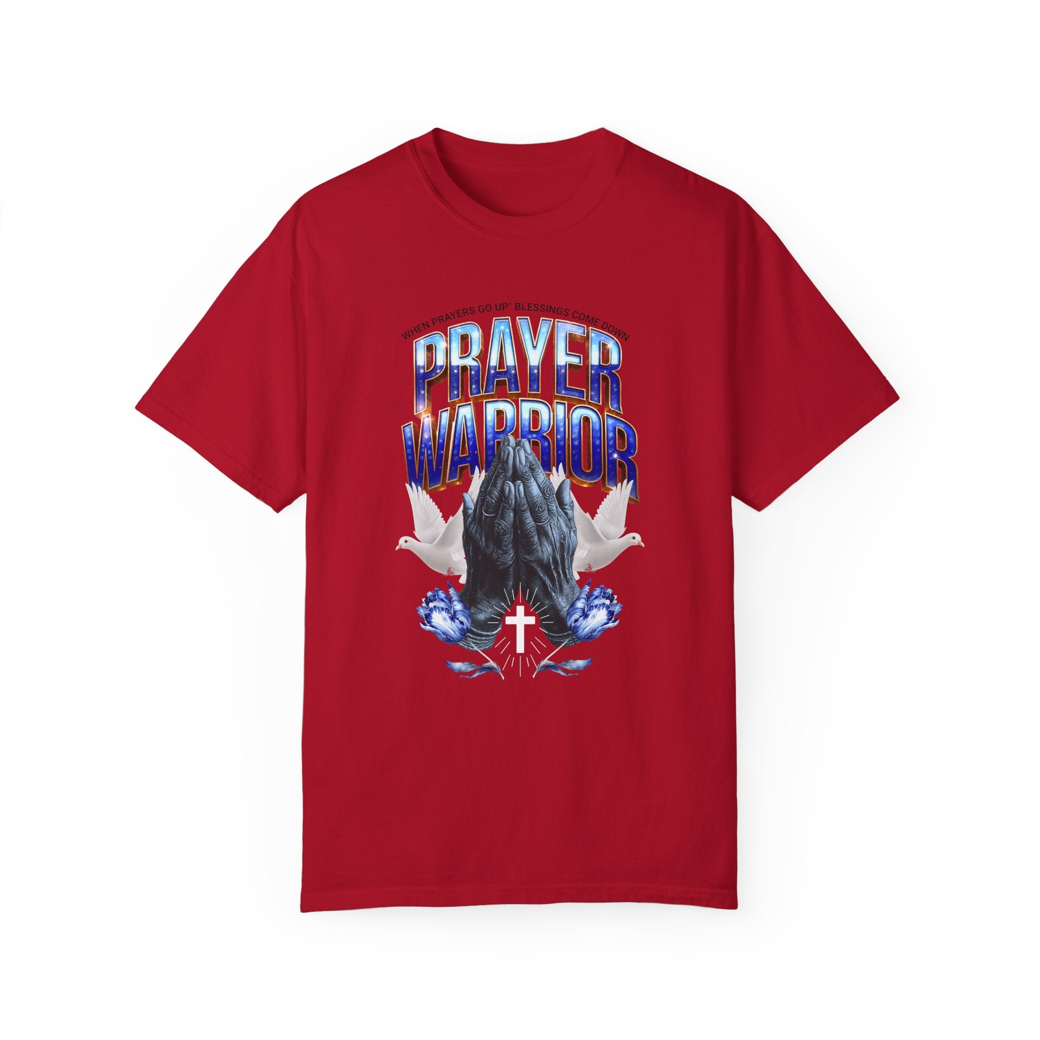 Prayer Warrior Garment-Dyed Unisex T-Shirt | Spiritual, Faith-Inspired Apparel - Angel Body
