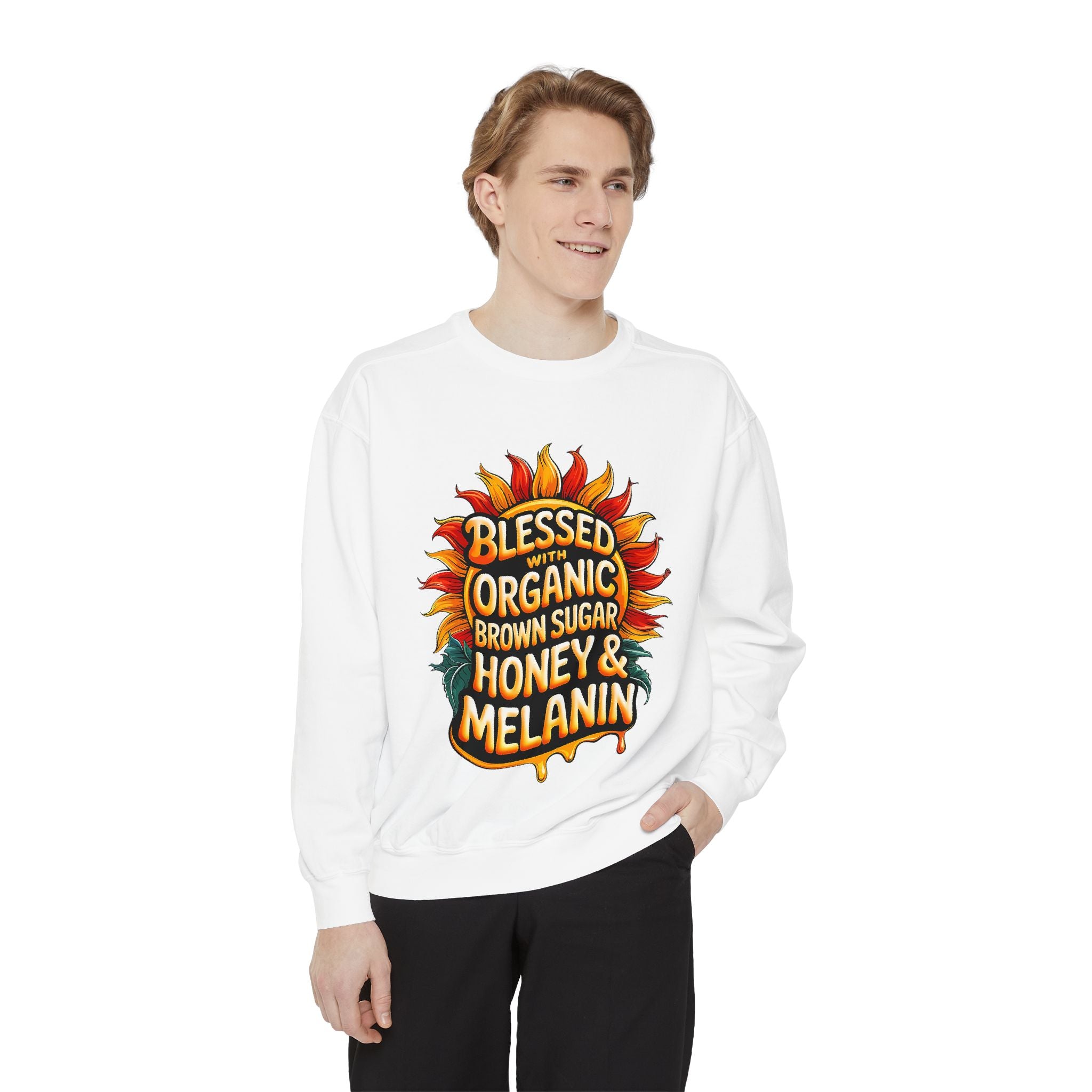 Blessed Organic Honey & Melanin Sweatshirt | Unisex Garment-Dyed Fashion