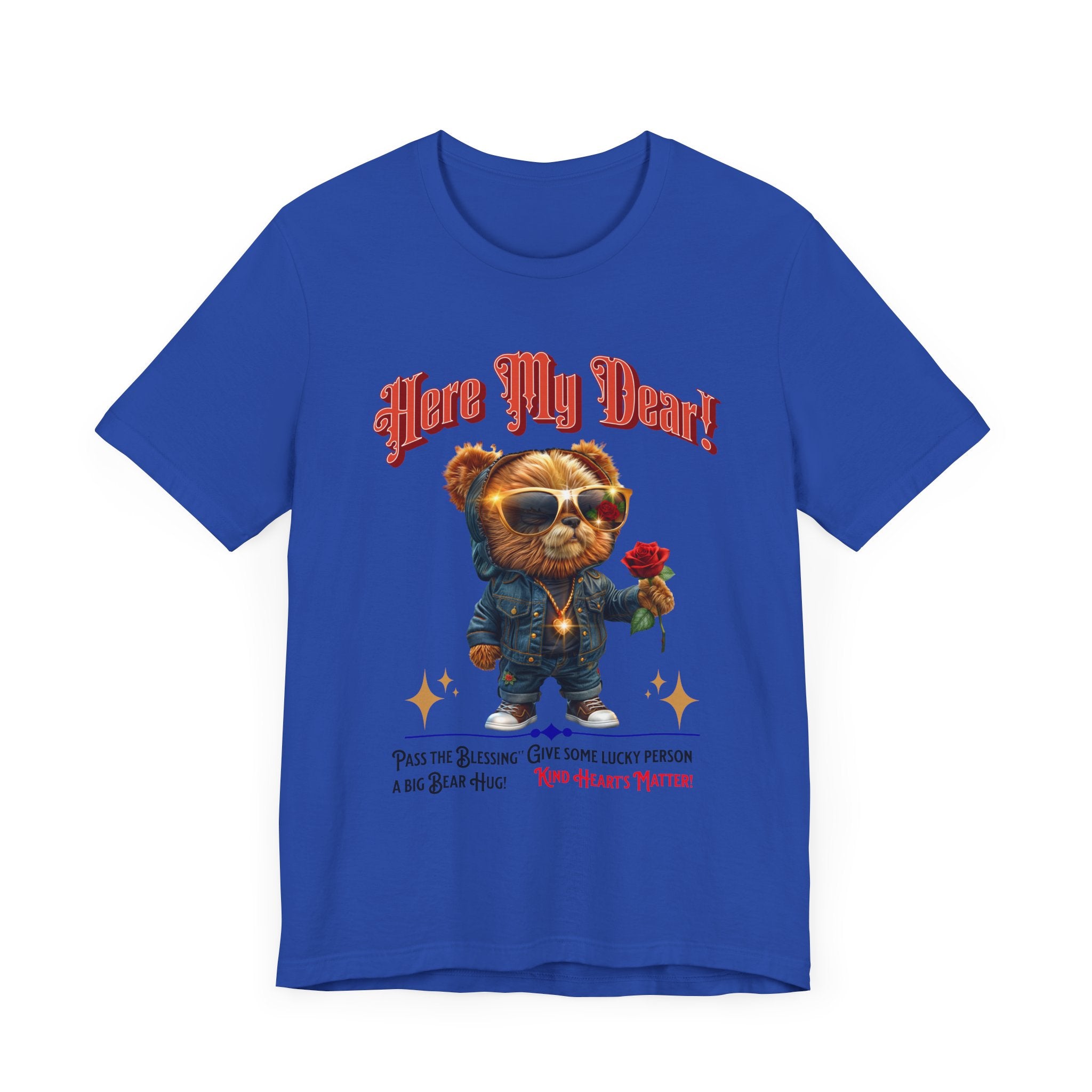 Teddy Bear Red Rose T-Shirt - Fun Cool Unisex Tee - Angel Body