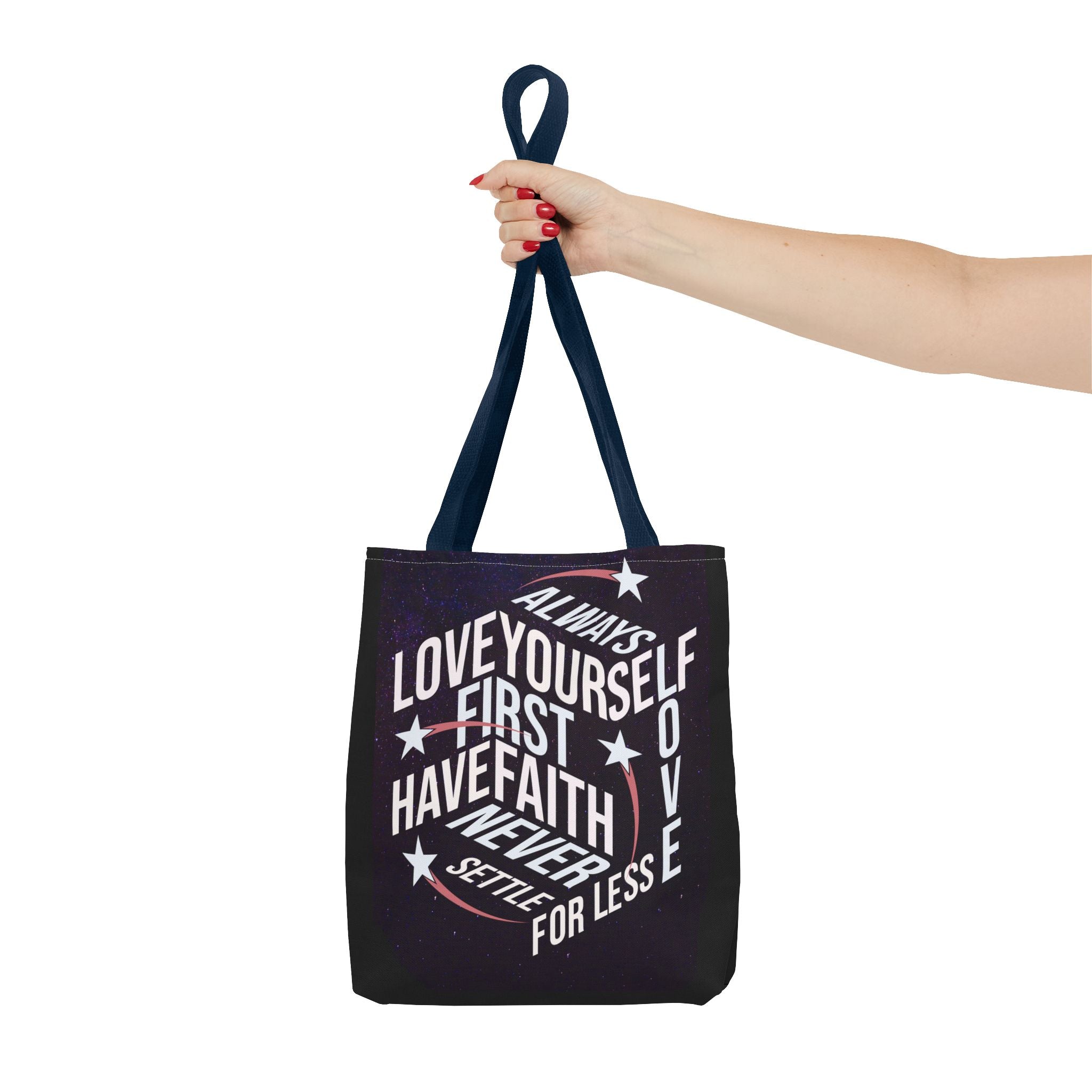 Inspirational Quote Tote Bag - Always Love Yourself First, Have Faith - Angel Body