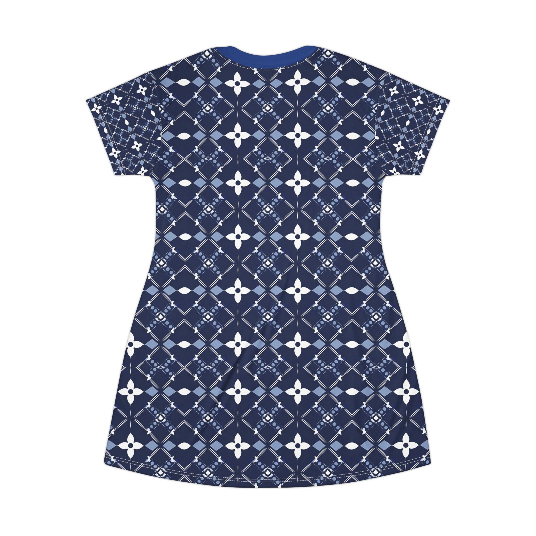 Navy Floral T-Shirt Dress for Casual Comfort - Angel Body