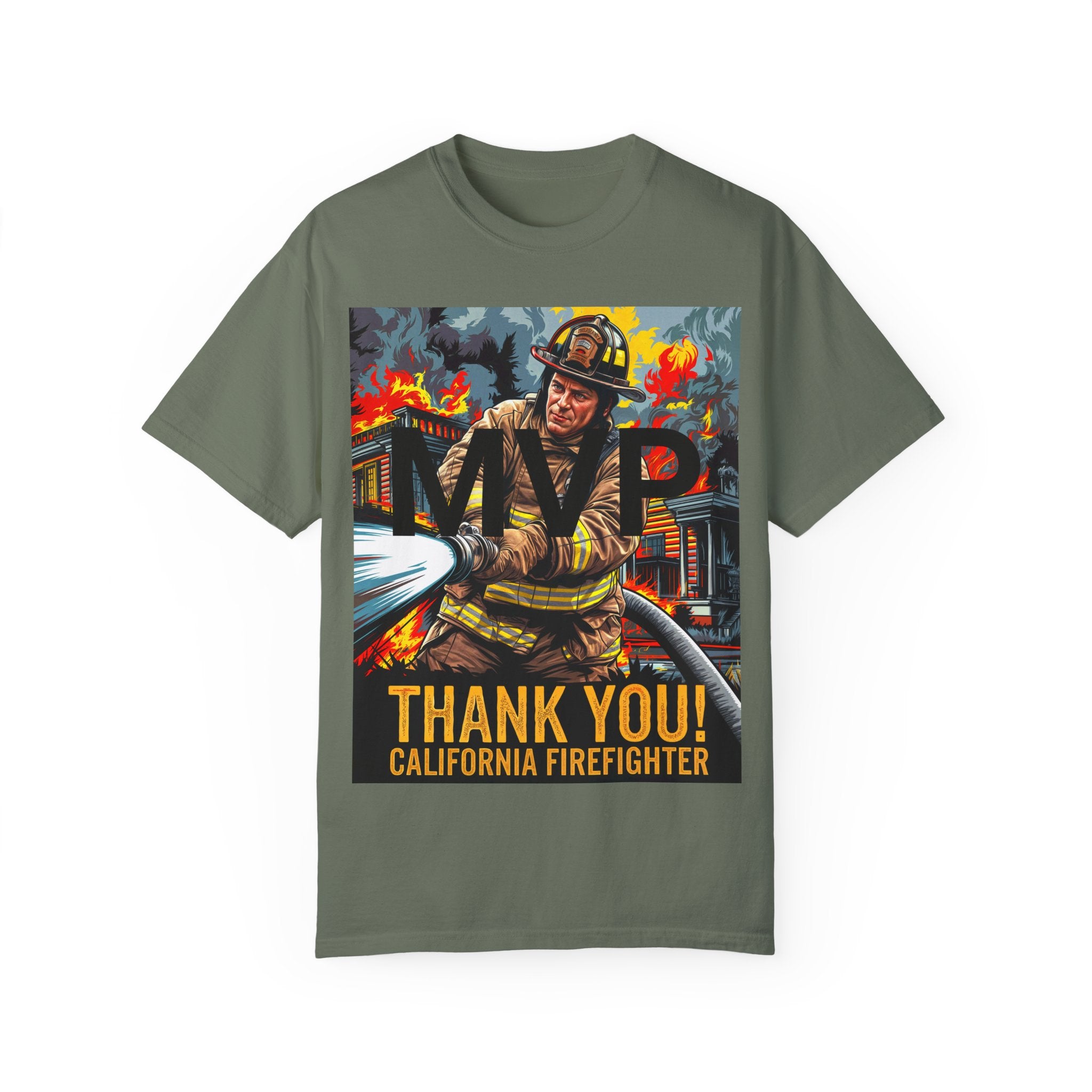 MVP Thank You Firefighter T-Shirt - Unisex Garment-Dyed Tee - Angel Body
